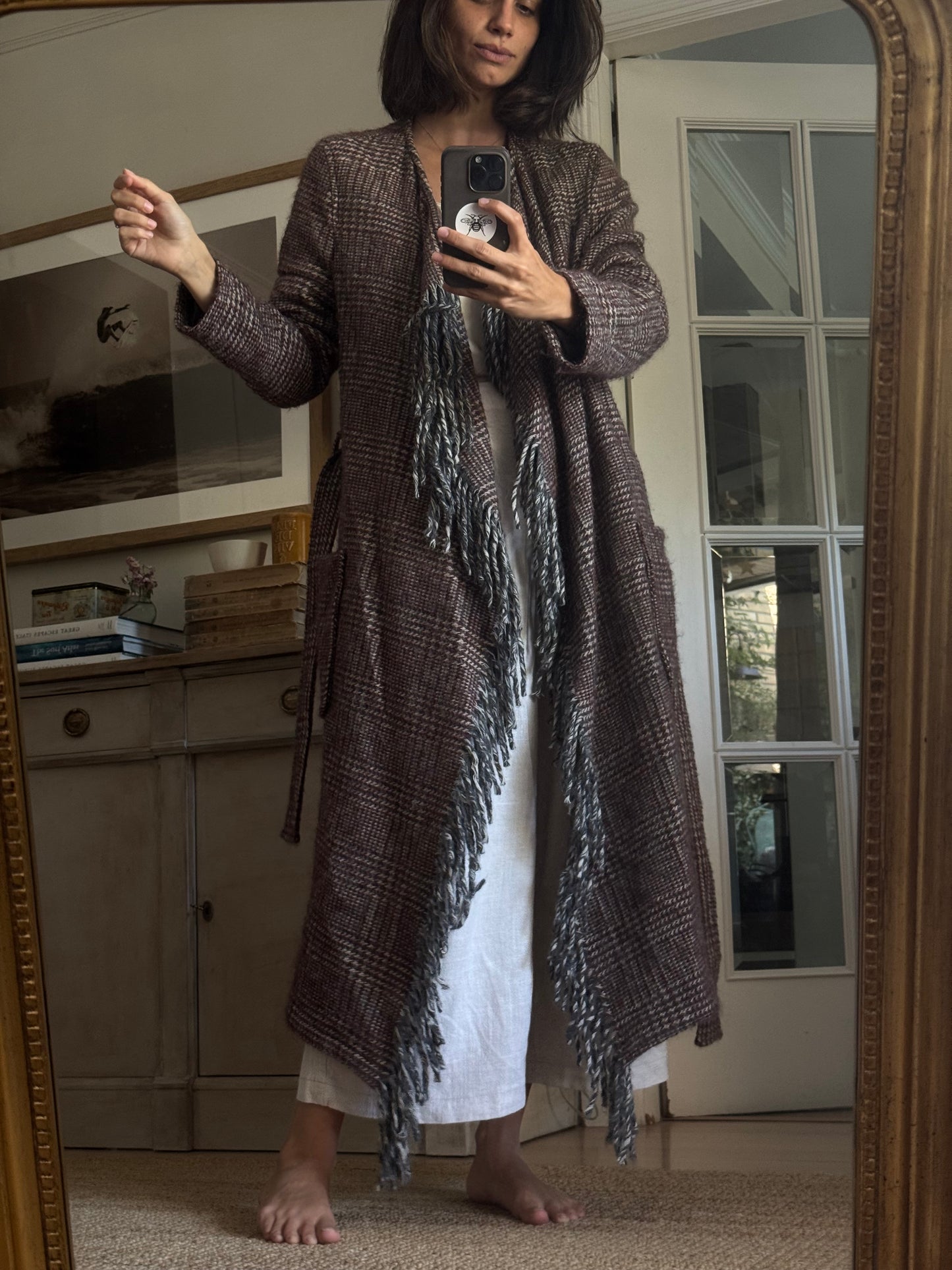 LlOYDS. Abrigo cuadros burdeos