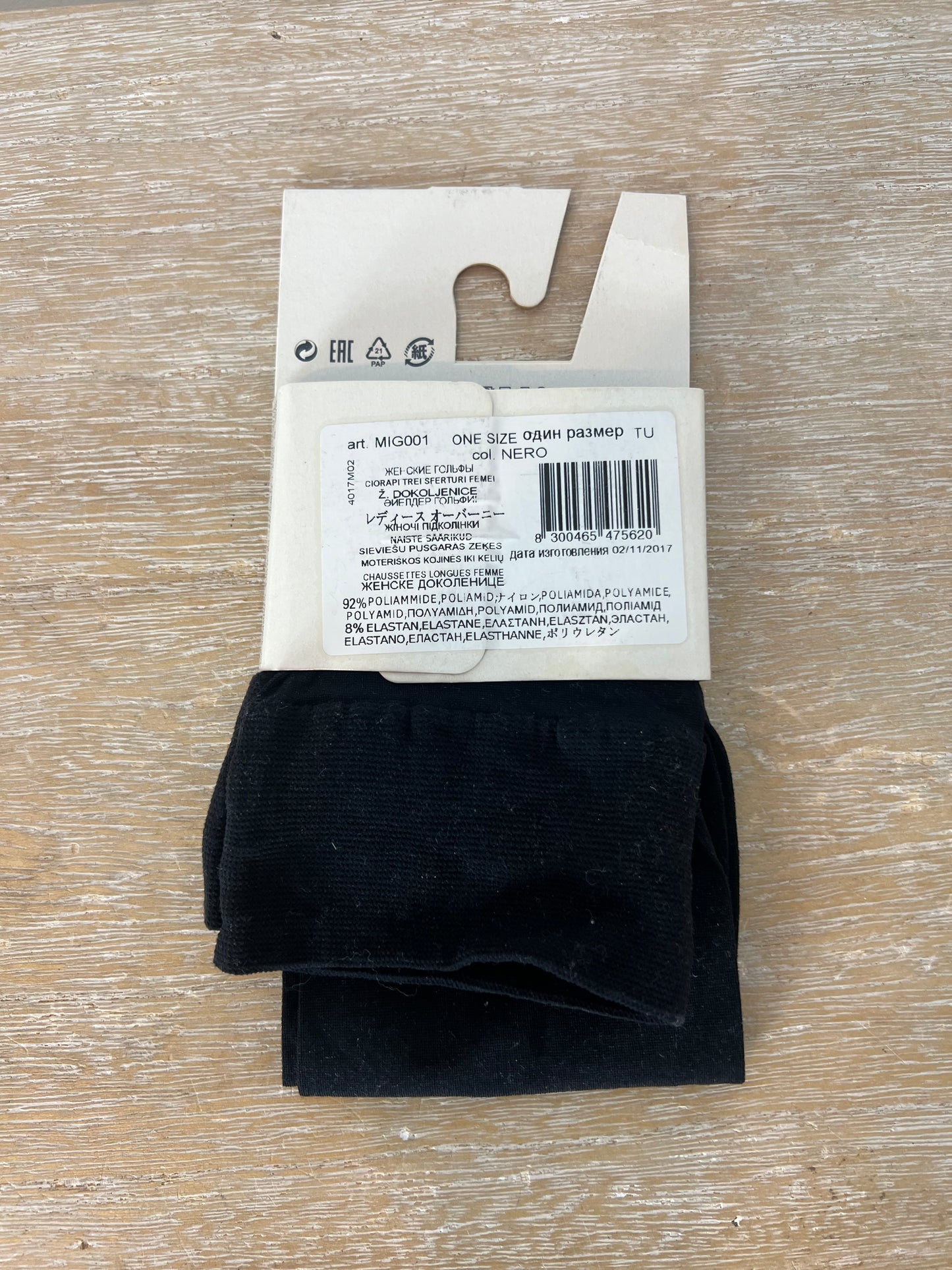 CALZEDONIA. Calcetines negros media T.u