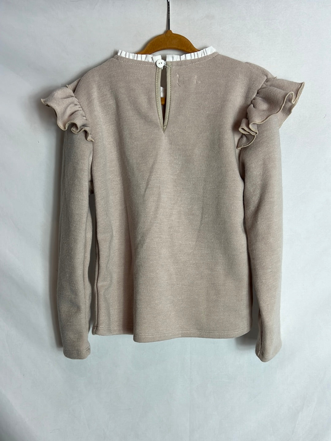 ANCAR. Jersey volantes beige T 6 Años