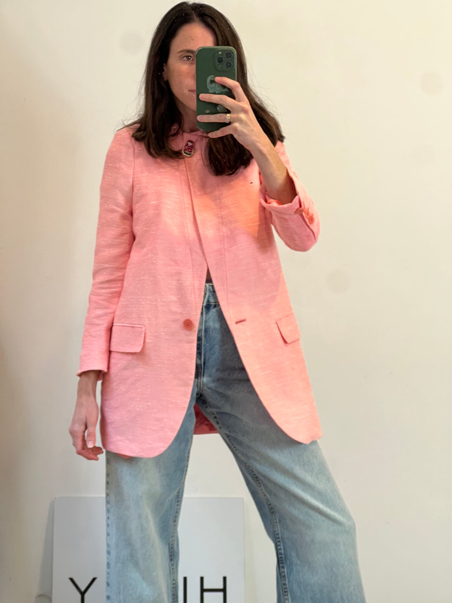 STELLA Mc CARTNEY. Americana rosa jaspeada seda