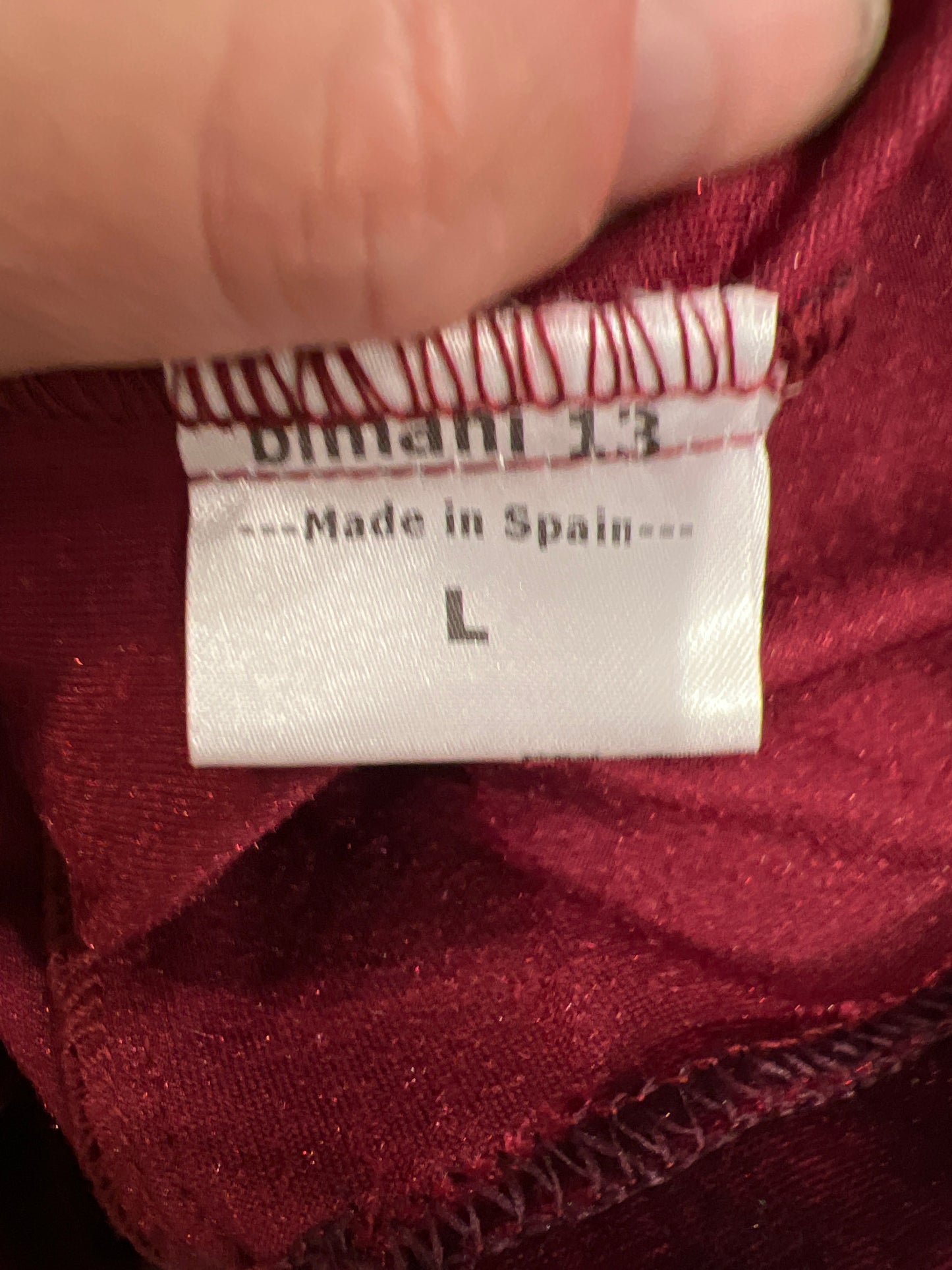 BIMANI. top burdeos terciopelo T.l