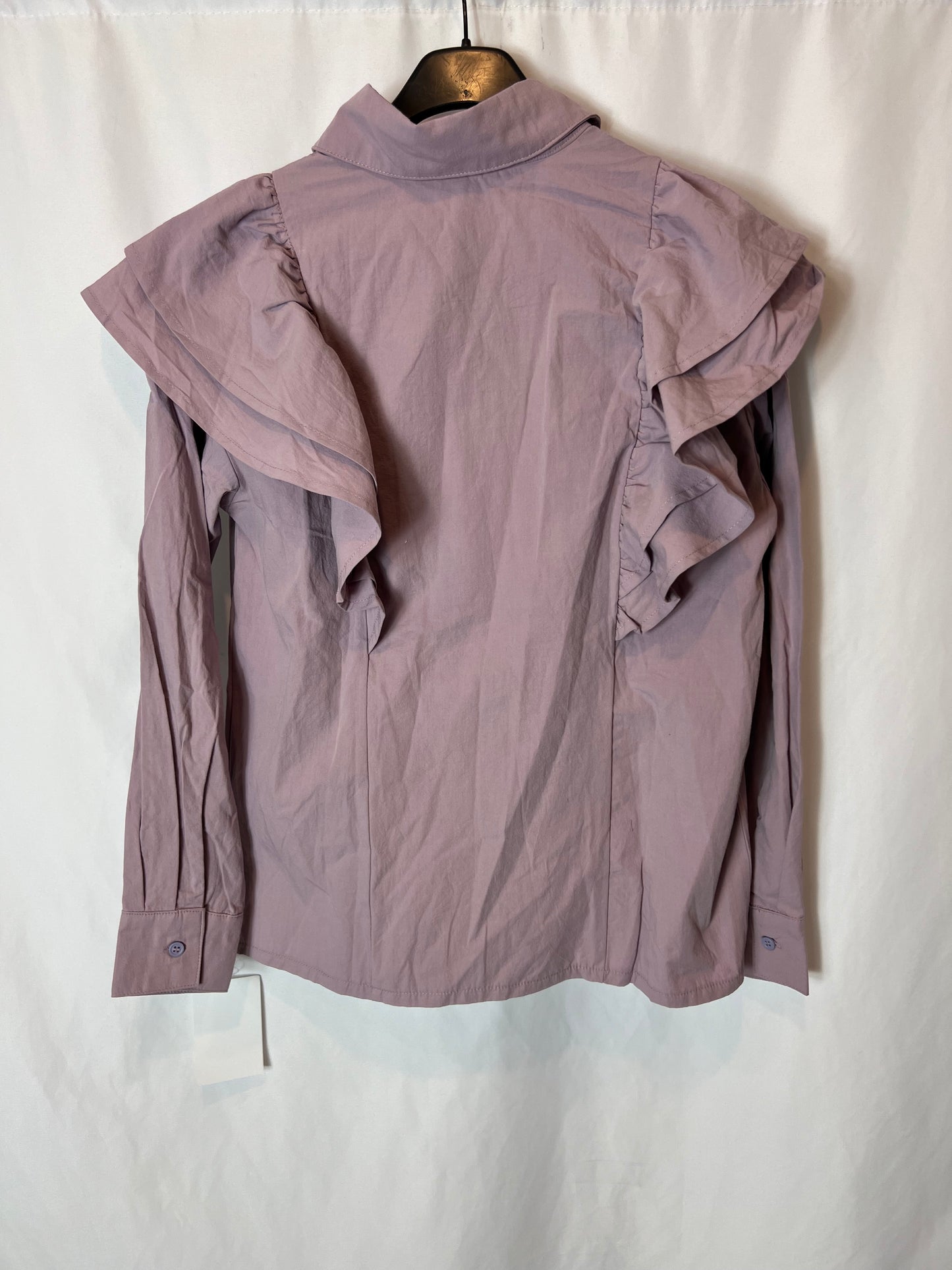 MARIETH. Mauve blouse with ruffles T.xs