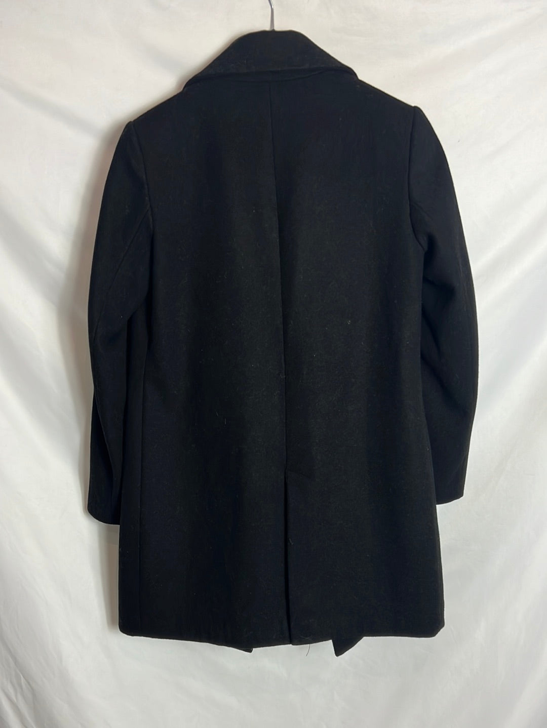 ZARA. Abrigo paño negro T.m