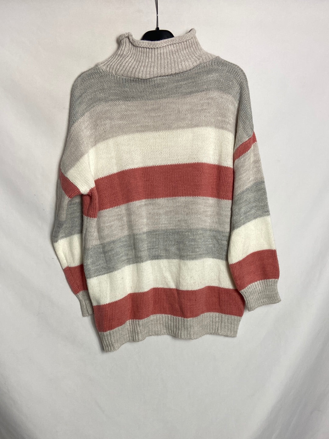 OTRAS. Jersey rayas grises y rosas. T M