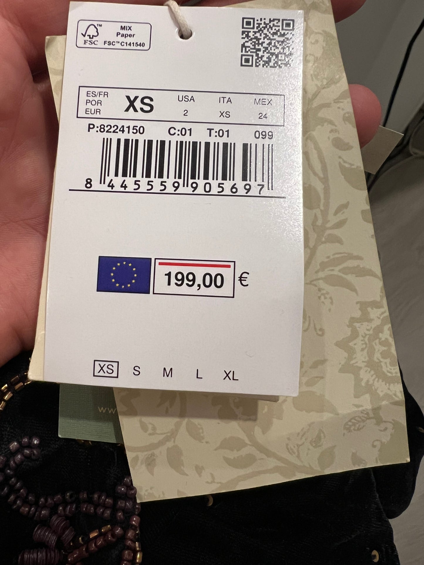 INTROPIA. Black velvet dress T.xs