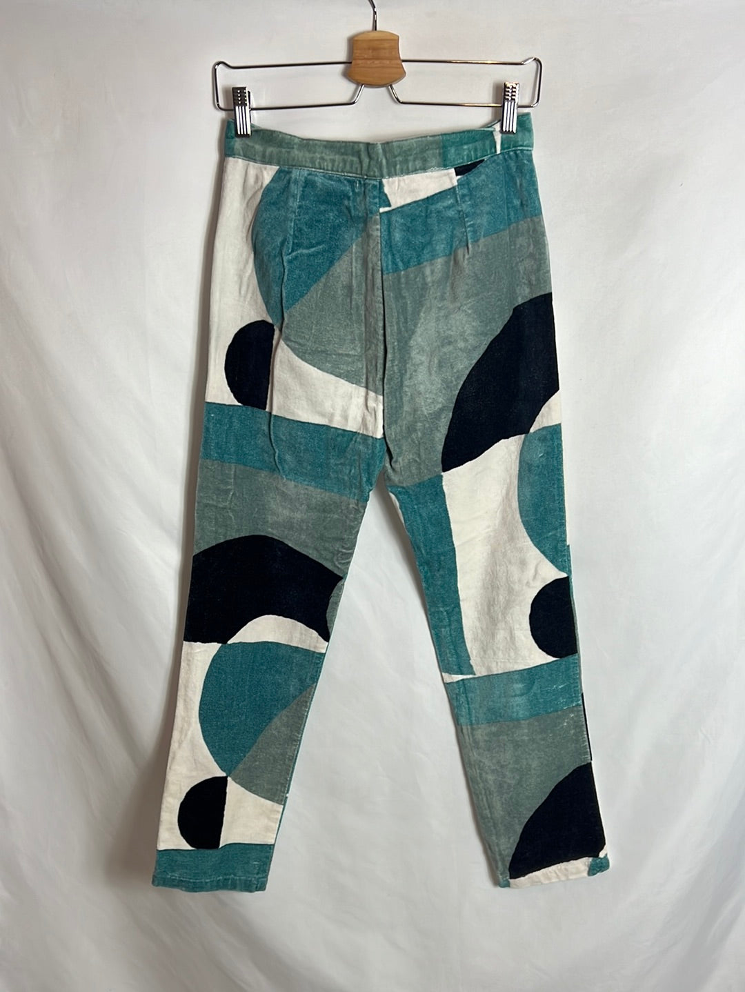 MARÍADELAORDEN. Pantalón textura terciopelo estampado. T XS