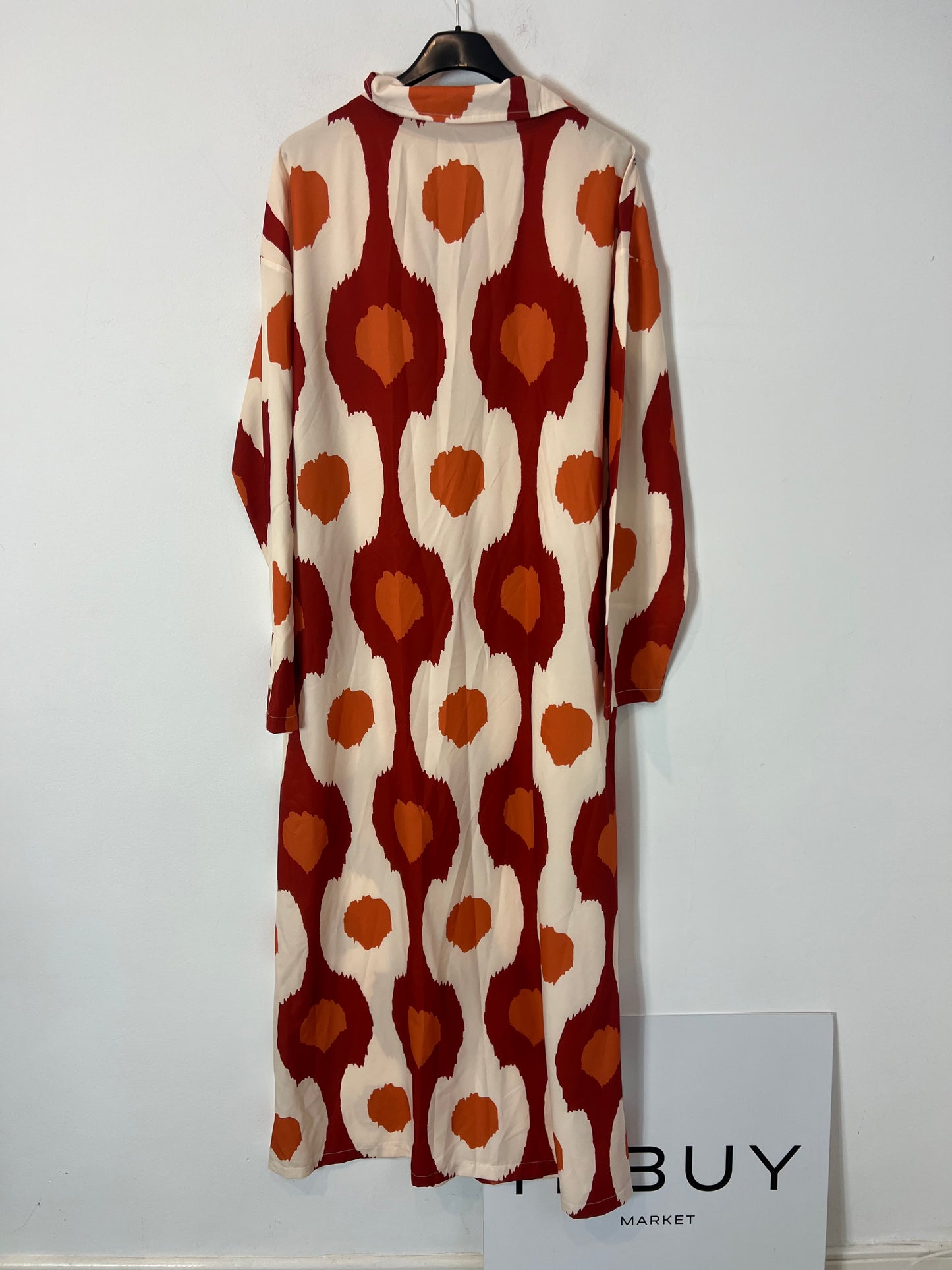 OTRAS. Vestido largo estampado retro. T L