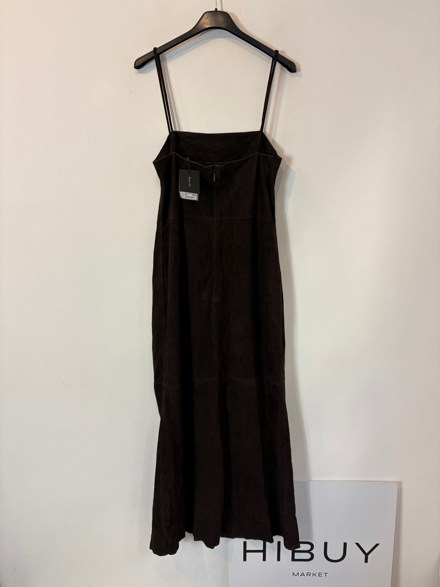 MASSIMO DUTTI. Vestido midi piel