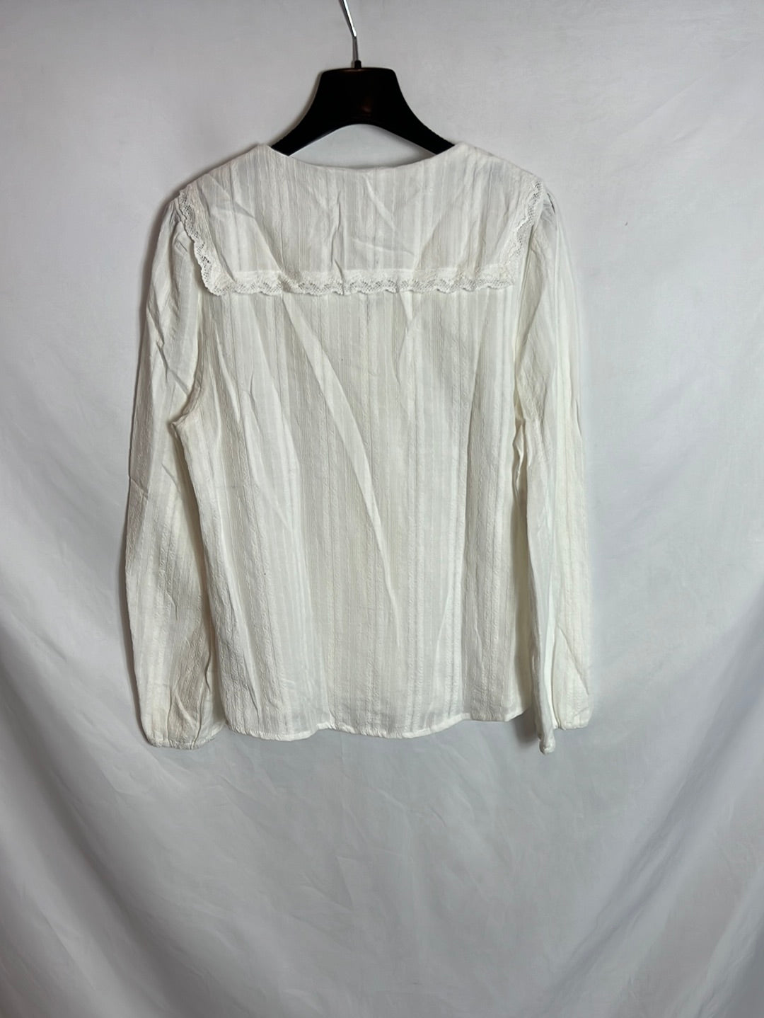ZARA. Camisa blanca bordada T 13.14 años (S)