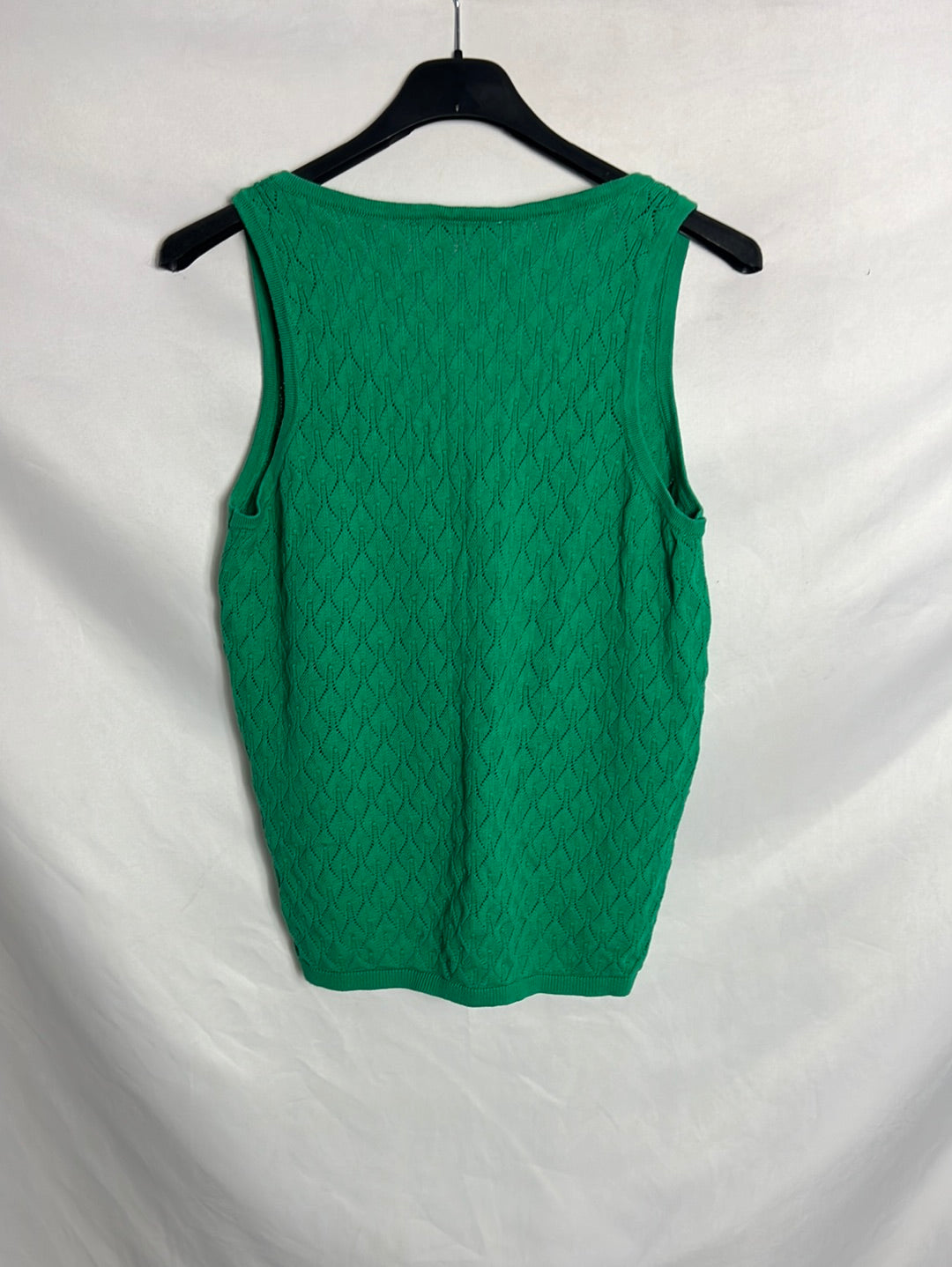 ONLY. Top hilo calado verde. T XL (M)