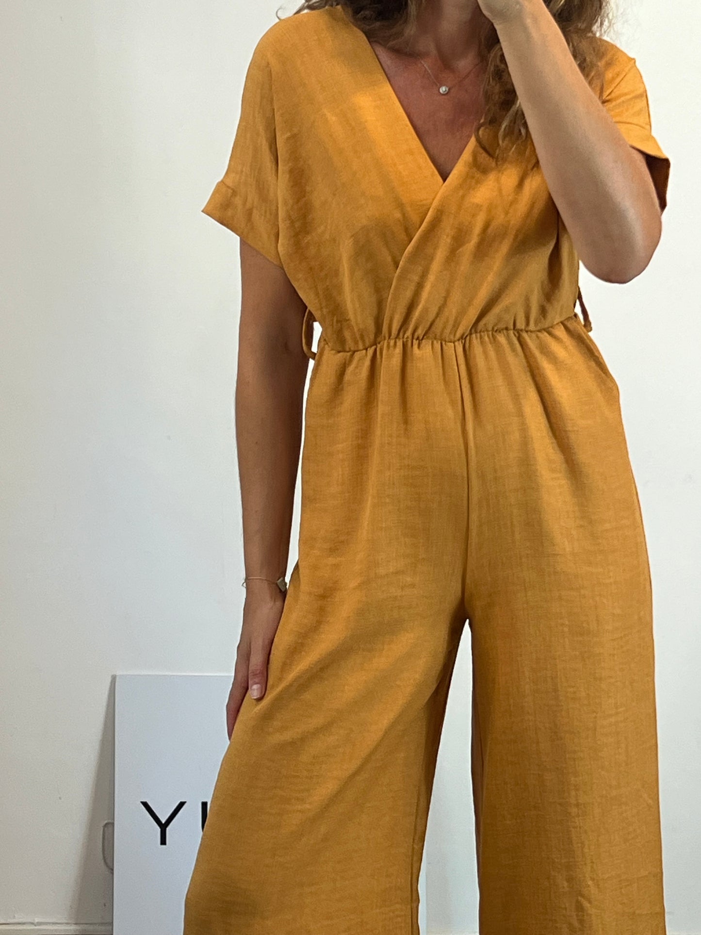 MUSE.- Flowing mustard jumpsuit. TM