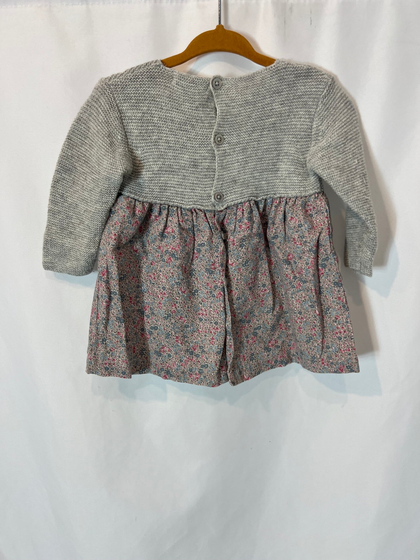 NECK&NECK. Double-textured printed dress. Size 6 months