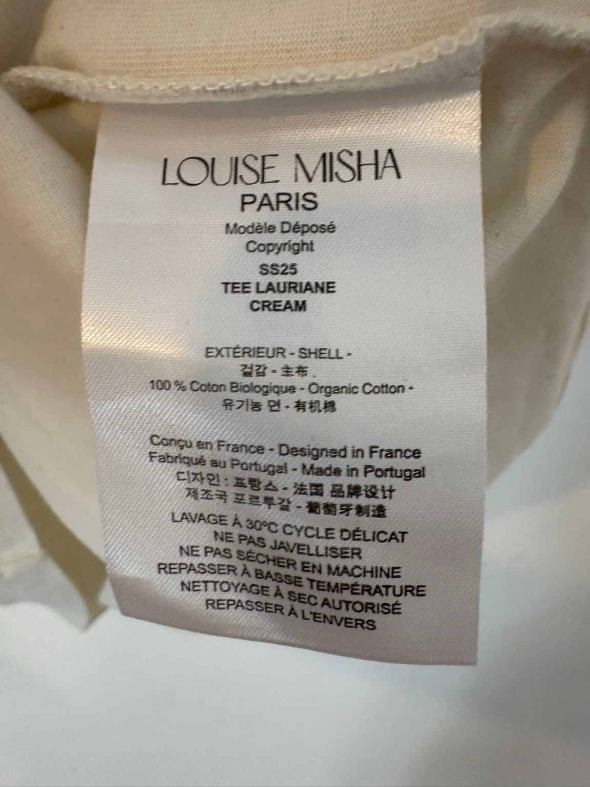 LOUISE MISHA. Top algodón mangas bordado