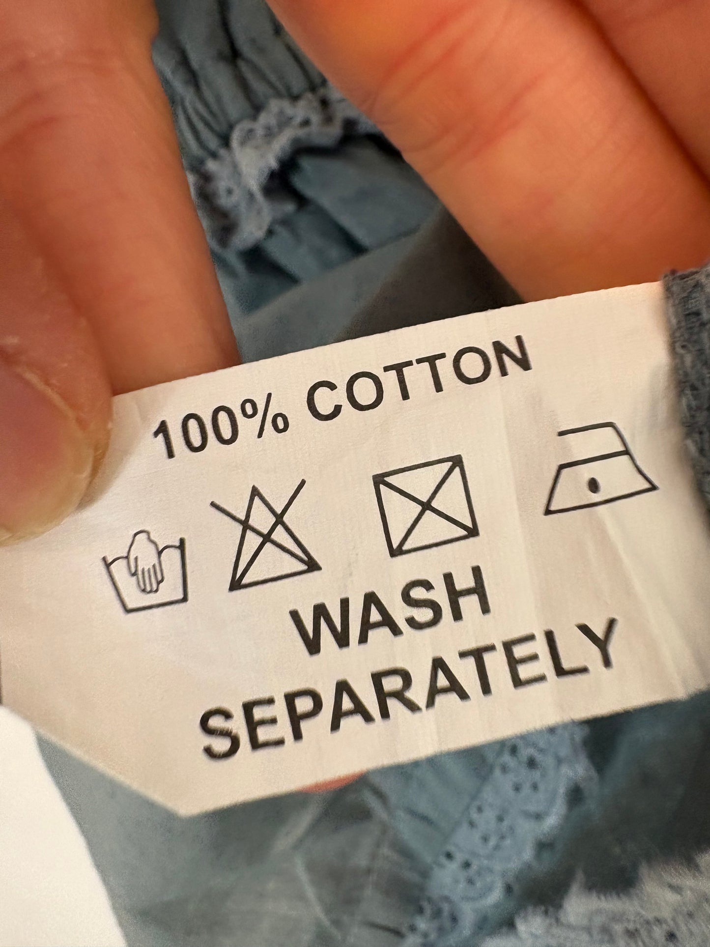 BANJHARA FORMENTERA. Top azul bordado TU(S)