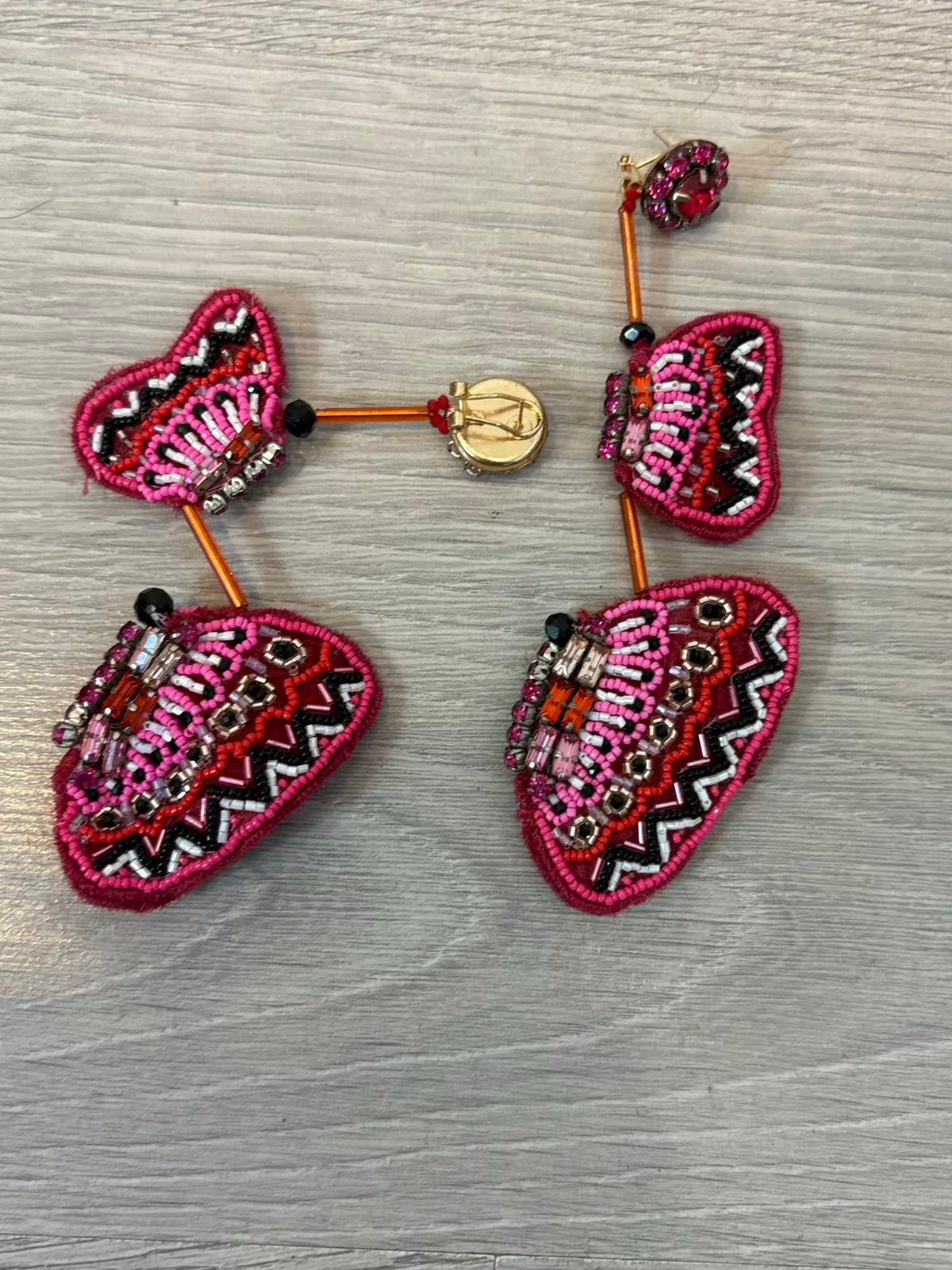 Pendientes maxi mariposa abalorios