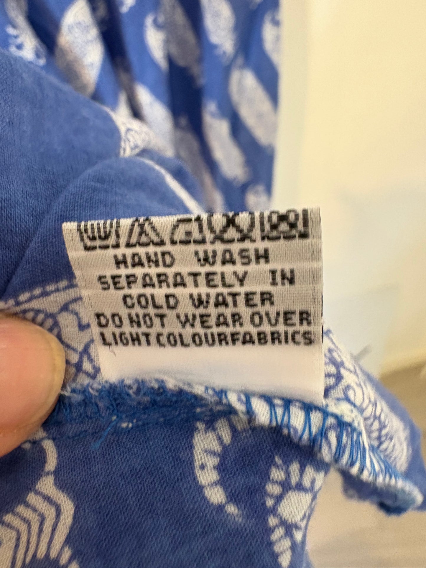 BABBAKI. Vestido largo azul estampado. T S