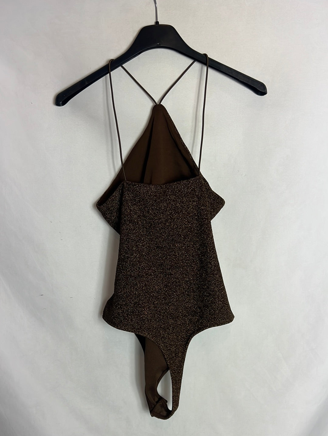 H&M. Body marron purpurina . T S