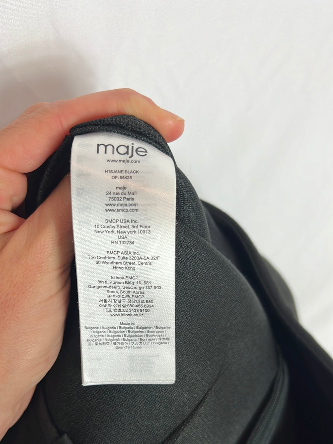 MAJE. Falda negra flecos. T 36