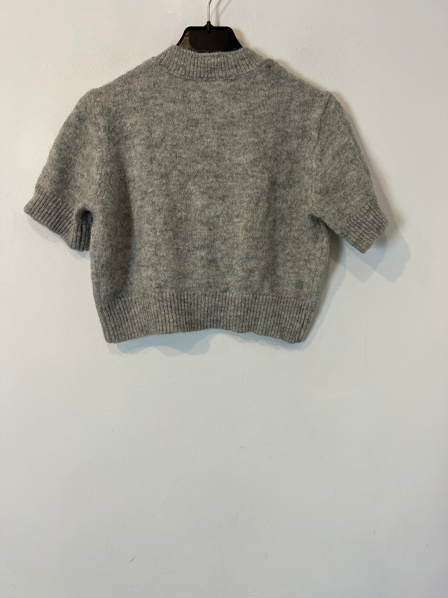 ZARA. Top punto gris pedreria