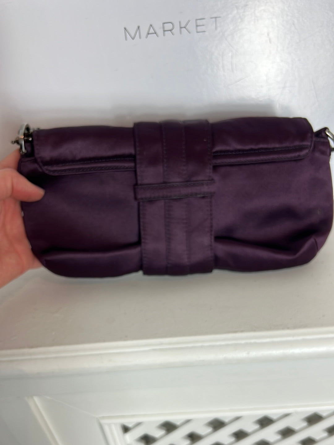 LANVIN. Bolso mini color berenjena