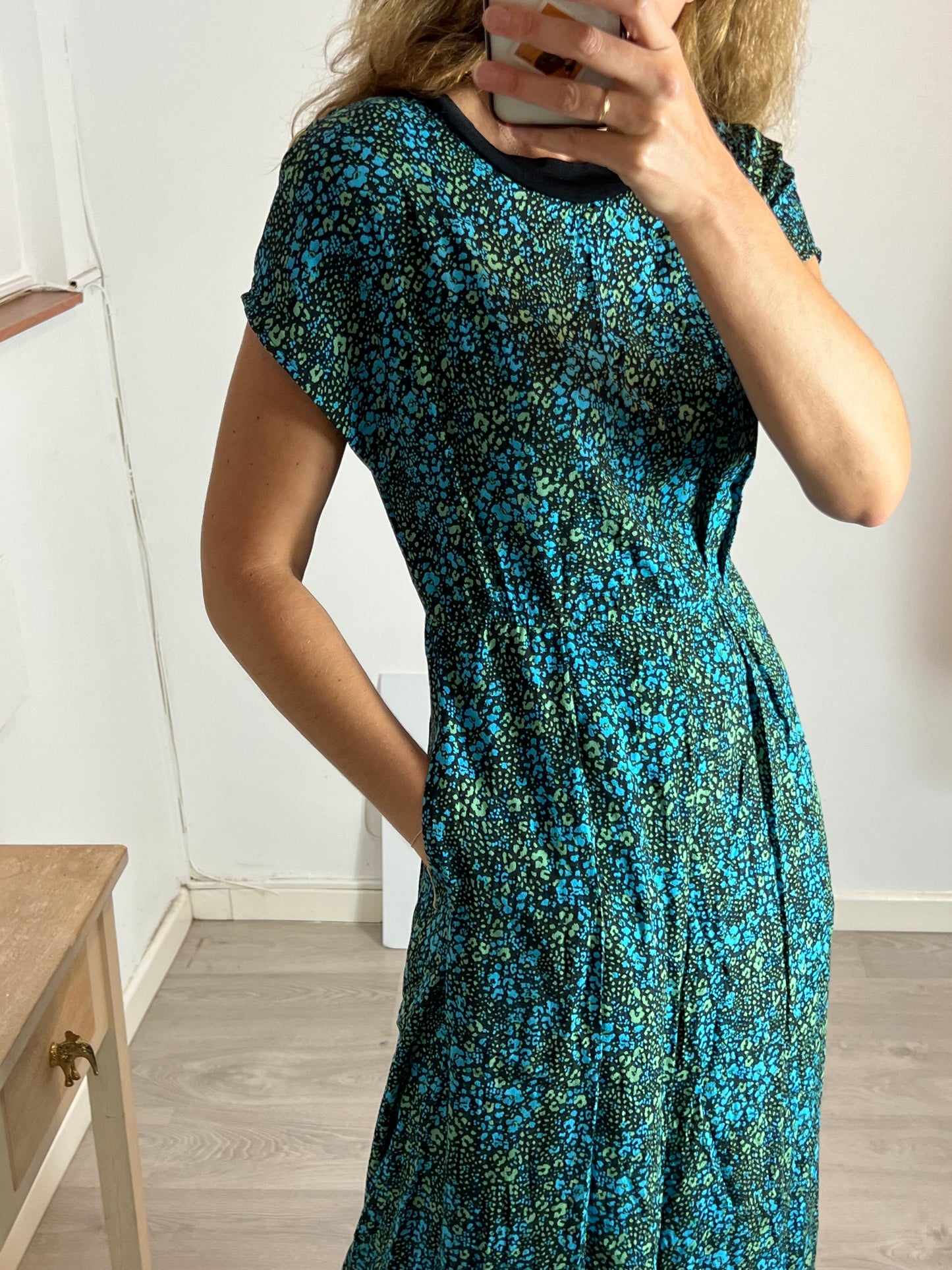 BIMBA Y LOLA.Mono largo estampado verde y azul T.m