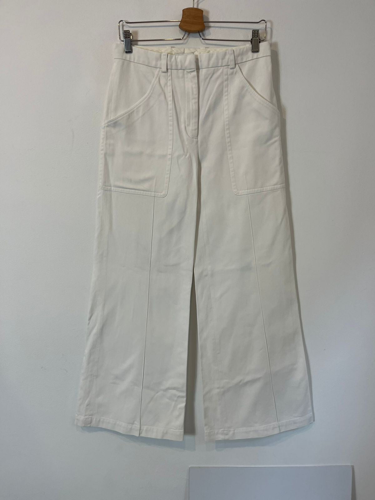 SANDRO. Wide-leg white denim. Size 38