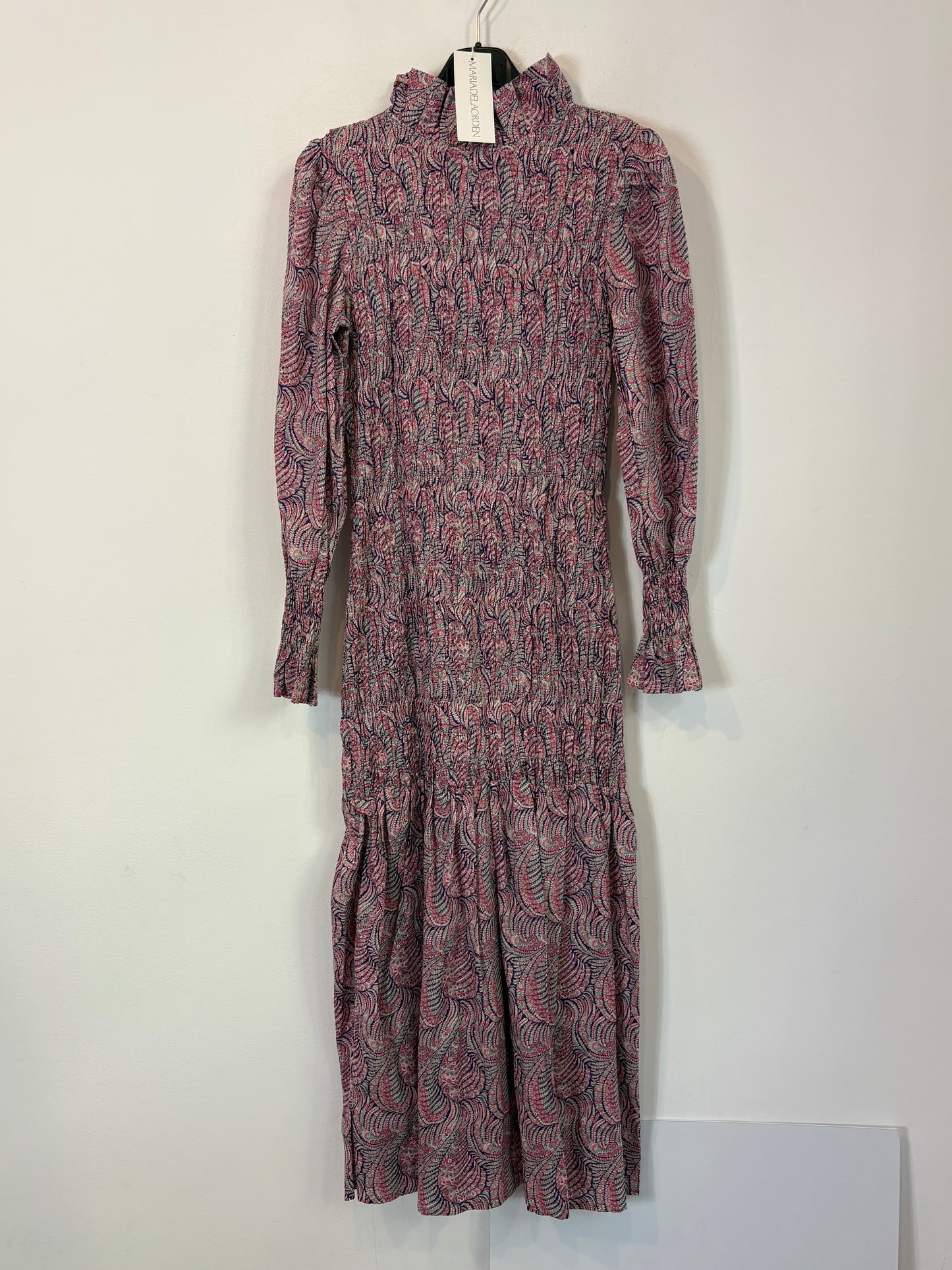 MARIA DE LA ORDEN. Vestido largo estampado nido de abeja. T S