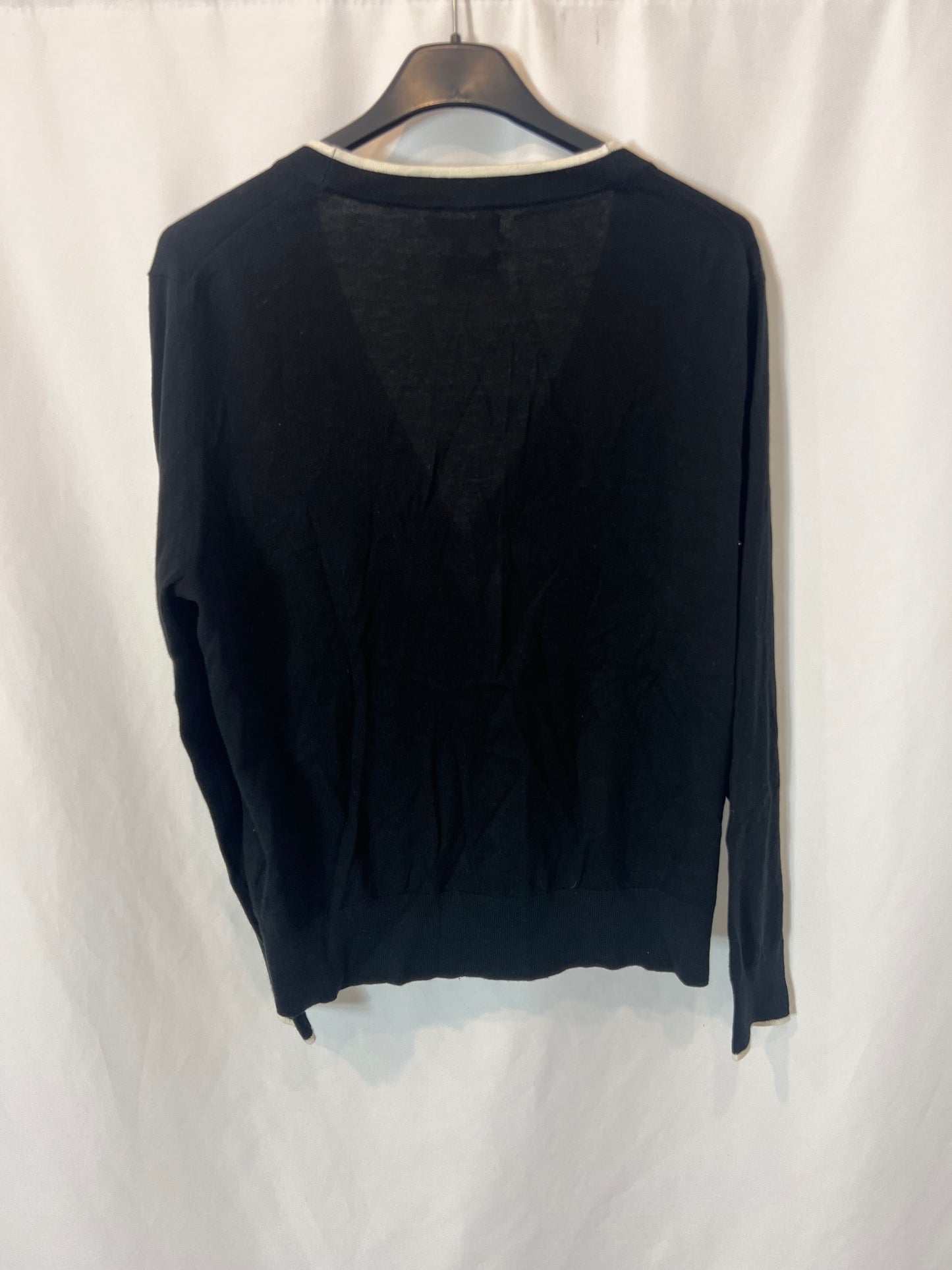 MASSIMO DUTTI. Chaqueta punto negra y blanca. T S