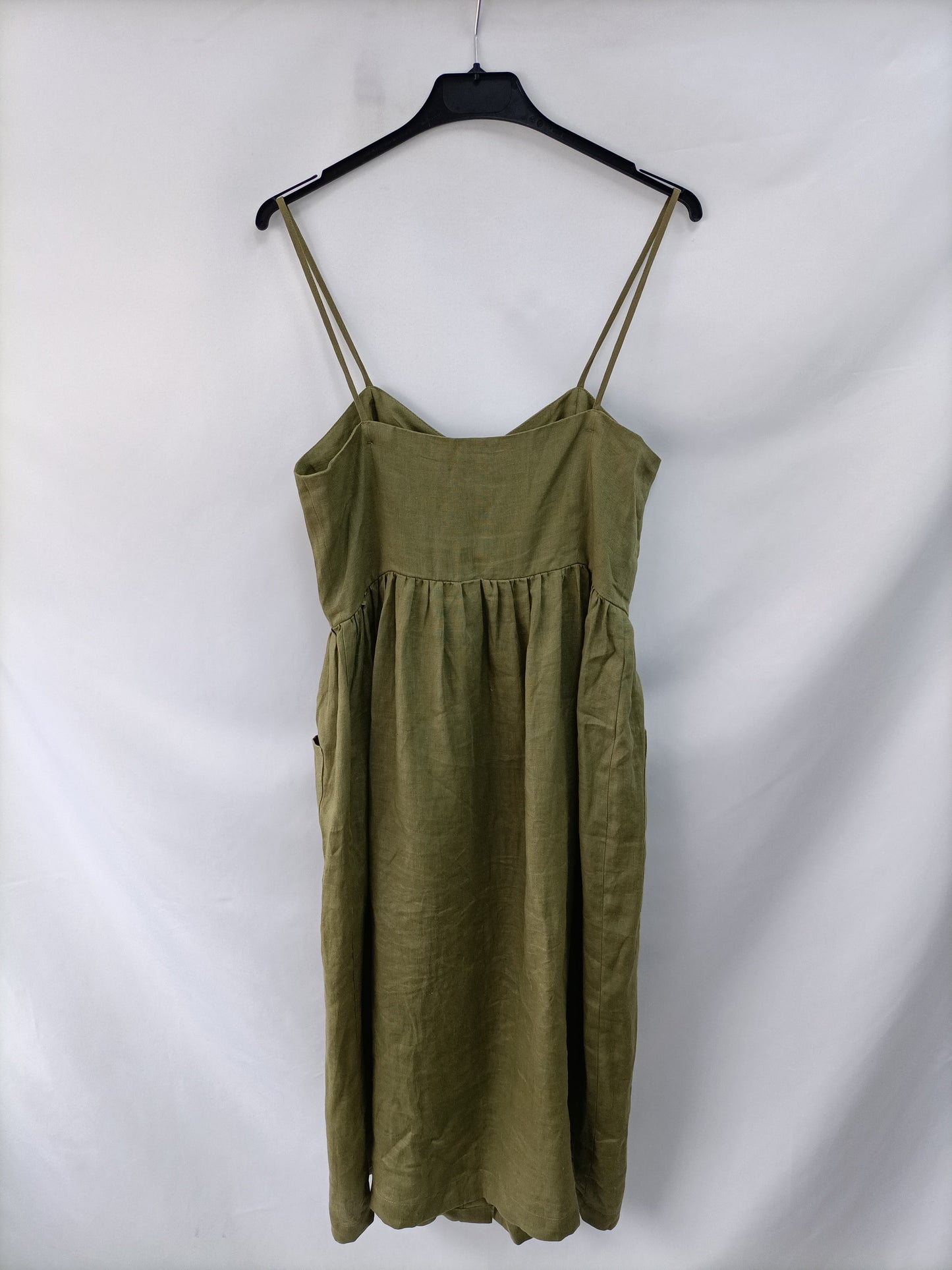 MANGO. Vestido midi verde T.s
