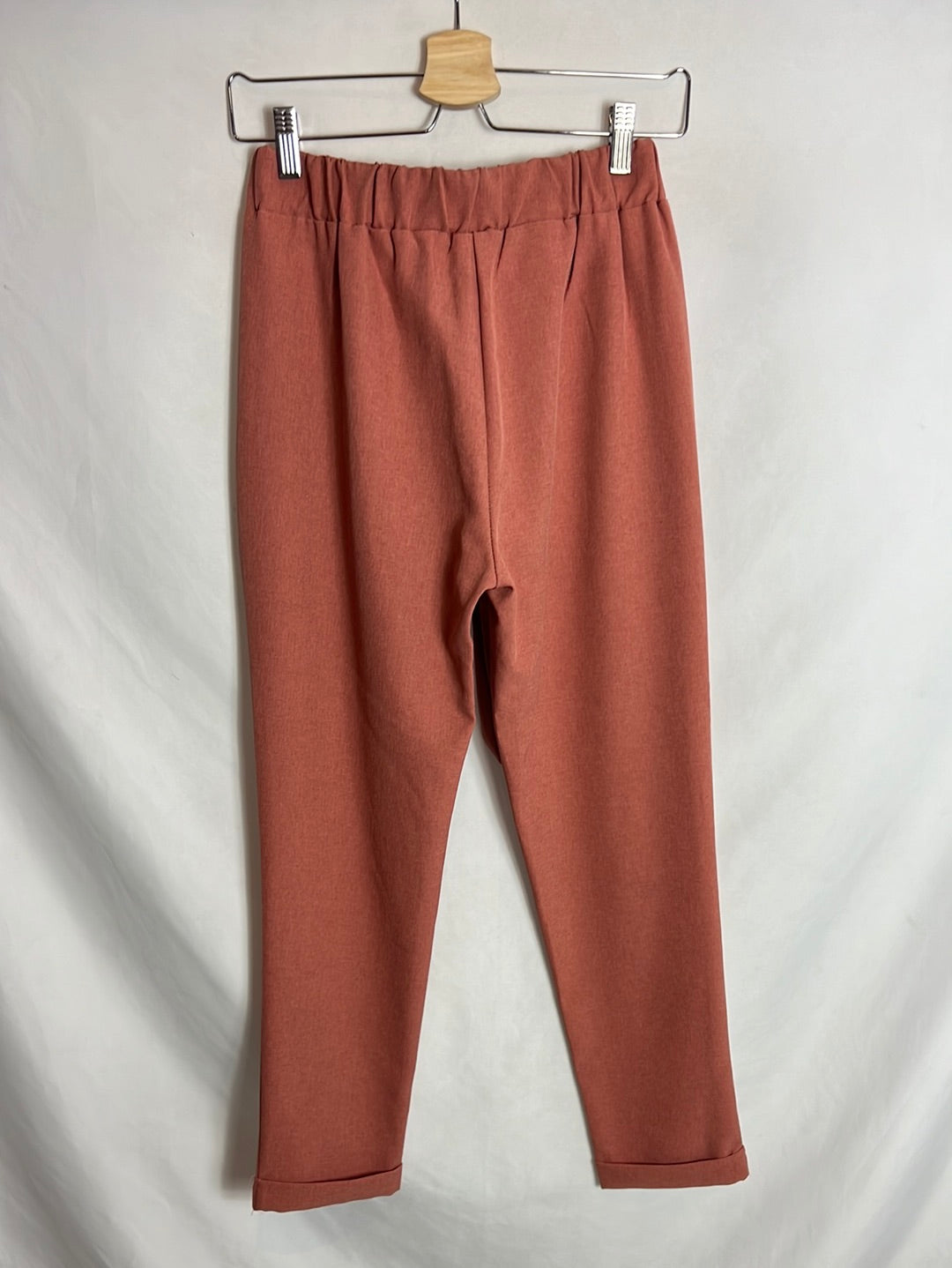 POLÍN ET MOI. Pantalón fluido rosa jaspeado. T S