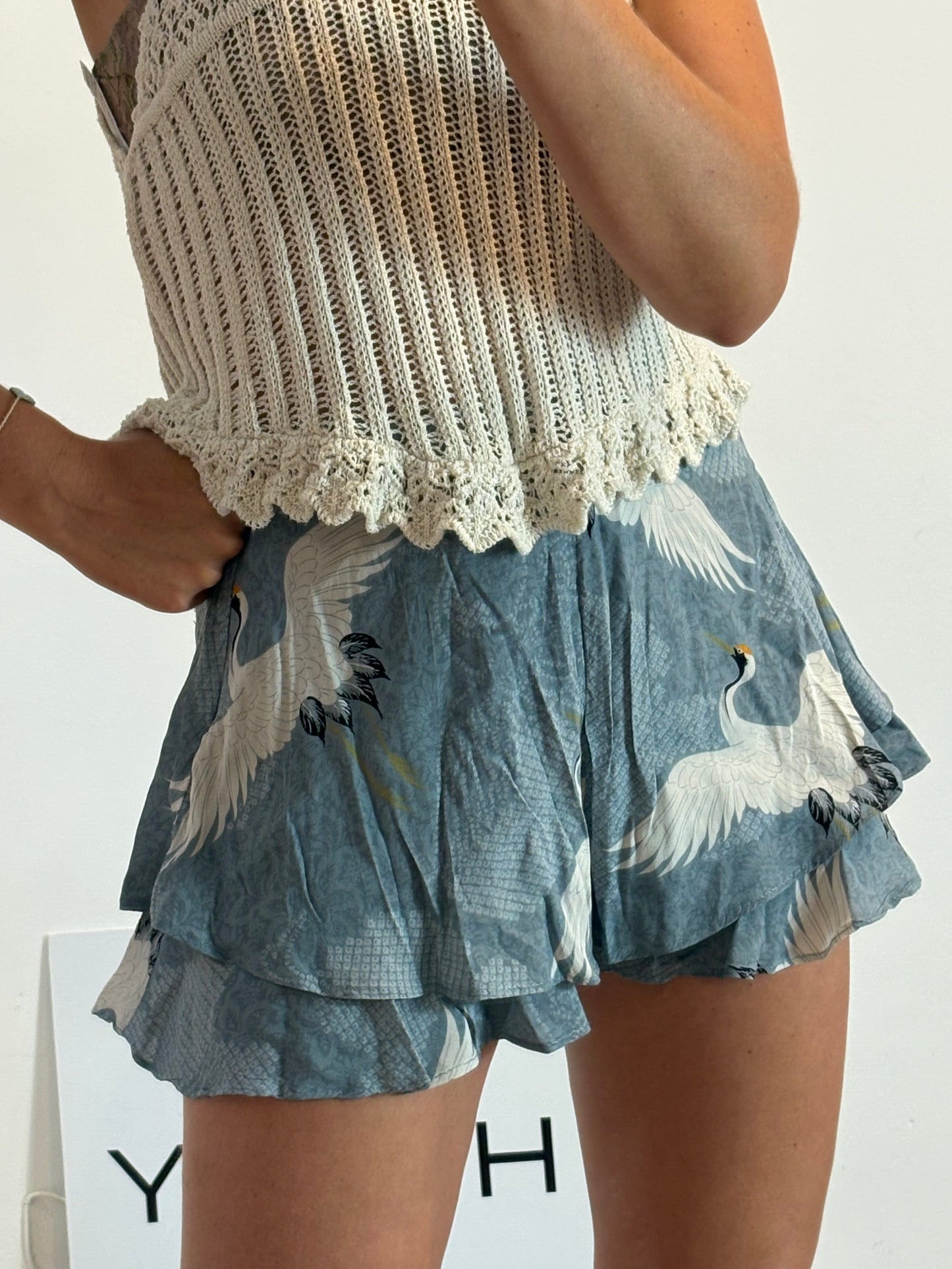 ZARA. Blue Ts bird pants