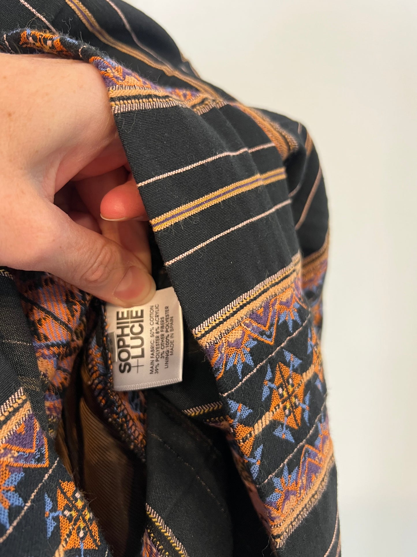 SOPHIE&LUCIE. Falda midi negra bordada T.38