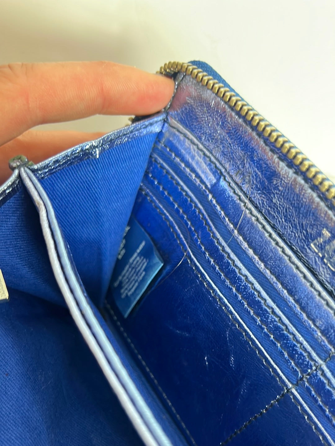 ZADIG&VOLTAIRE. Metallic blue leather wallet