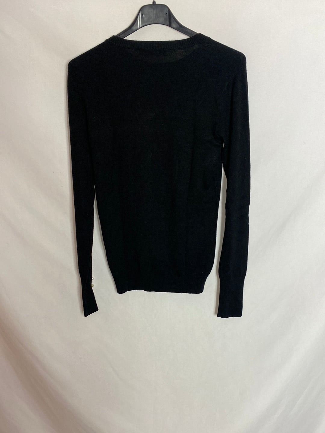 ZARA. Jersey negro perlas T.s