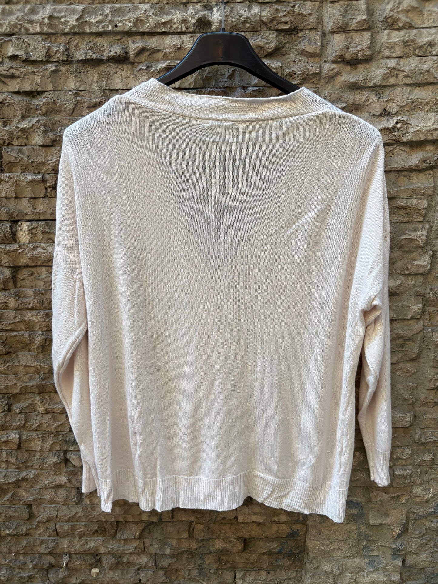 ZÚA. Chaqueta punto beige fluida. T S/M