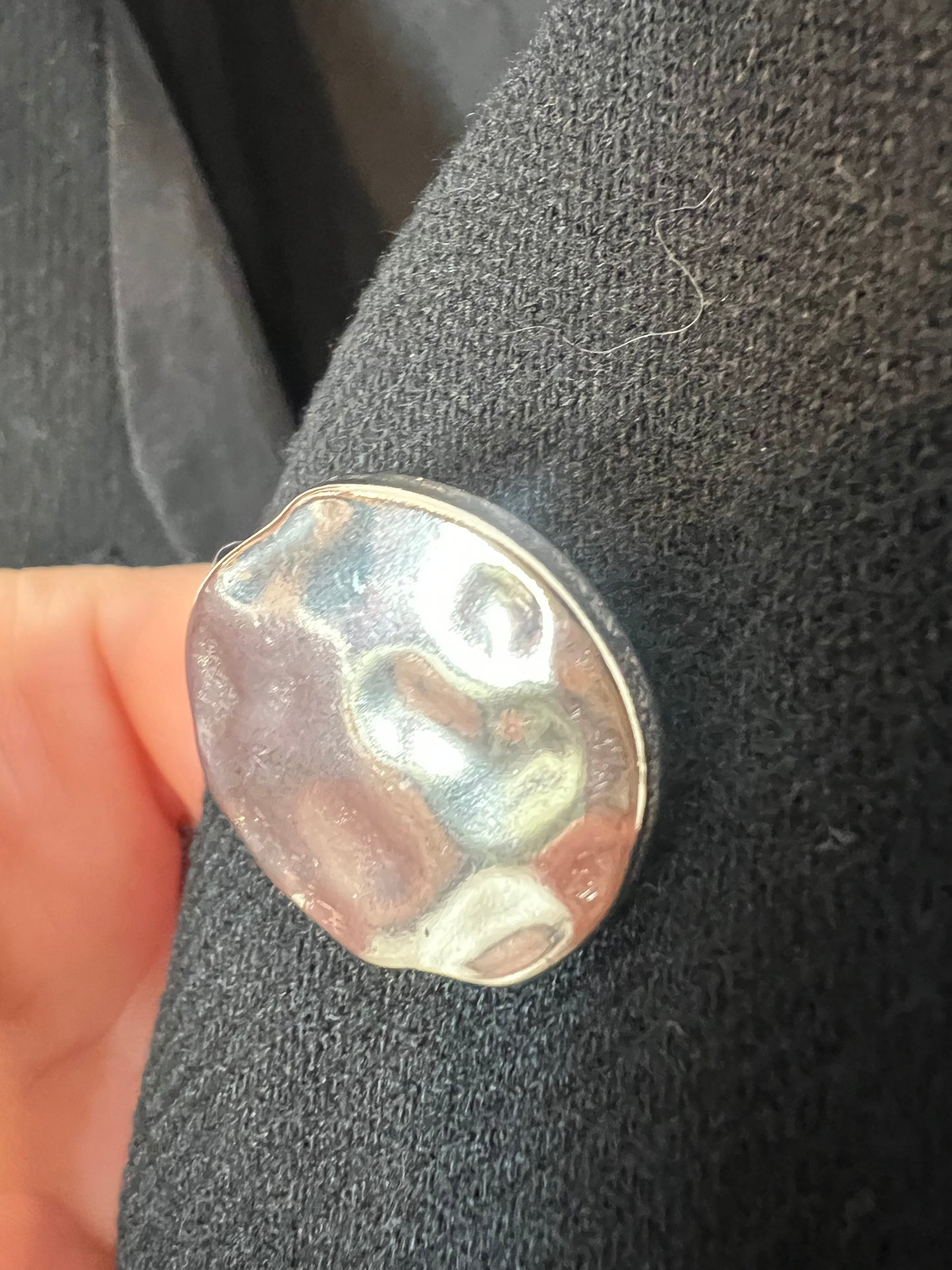 MANGO. Vestido negro botones T.l