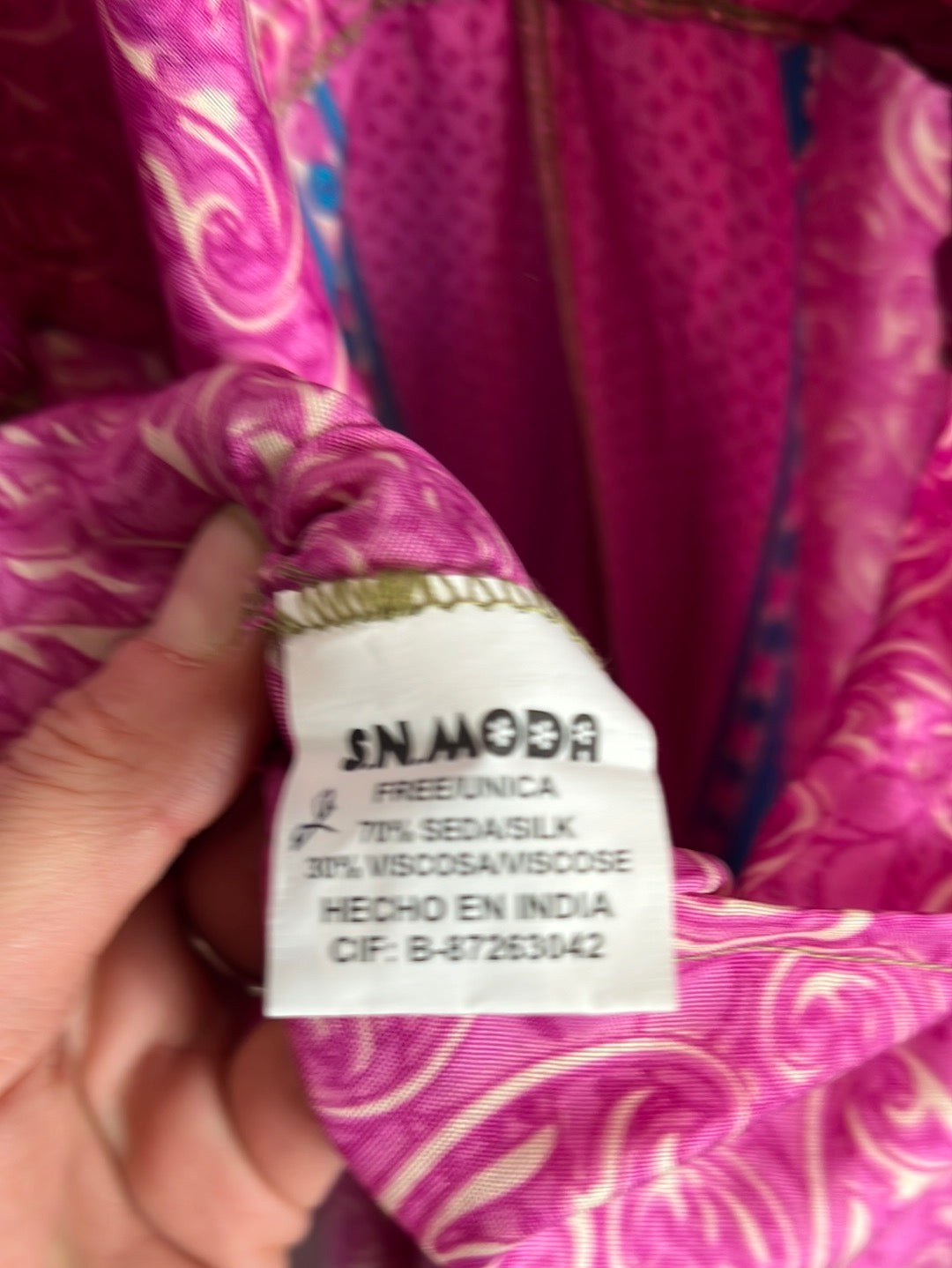 SN MODA. Vestido largo rosa seda Tu(s/m)