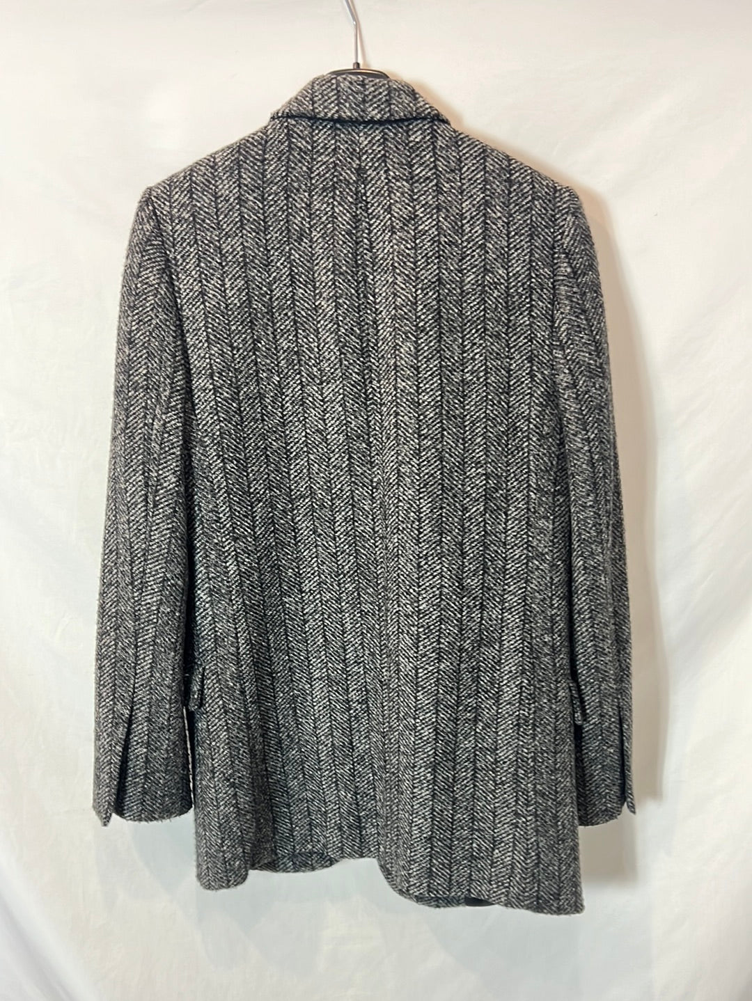 ZARA. Blazer gris espiga T.s