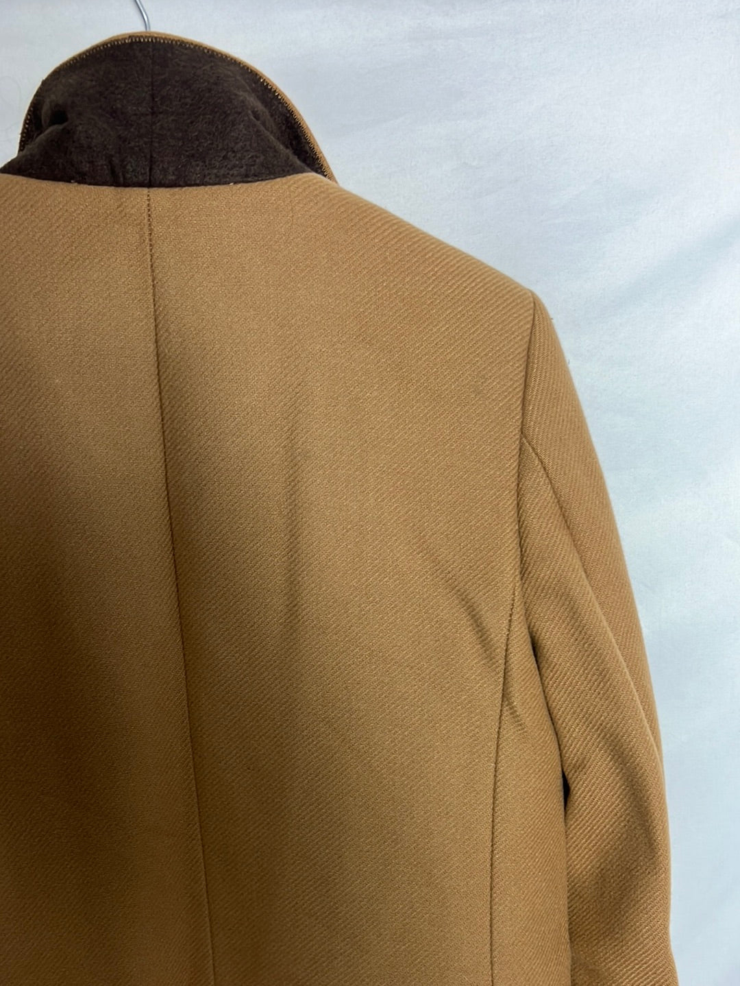 ZARA. Abrigo paño camel. T S