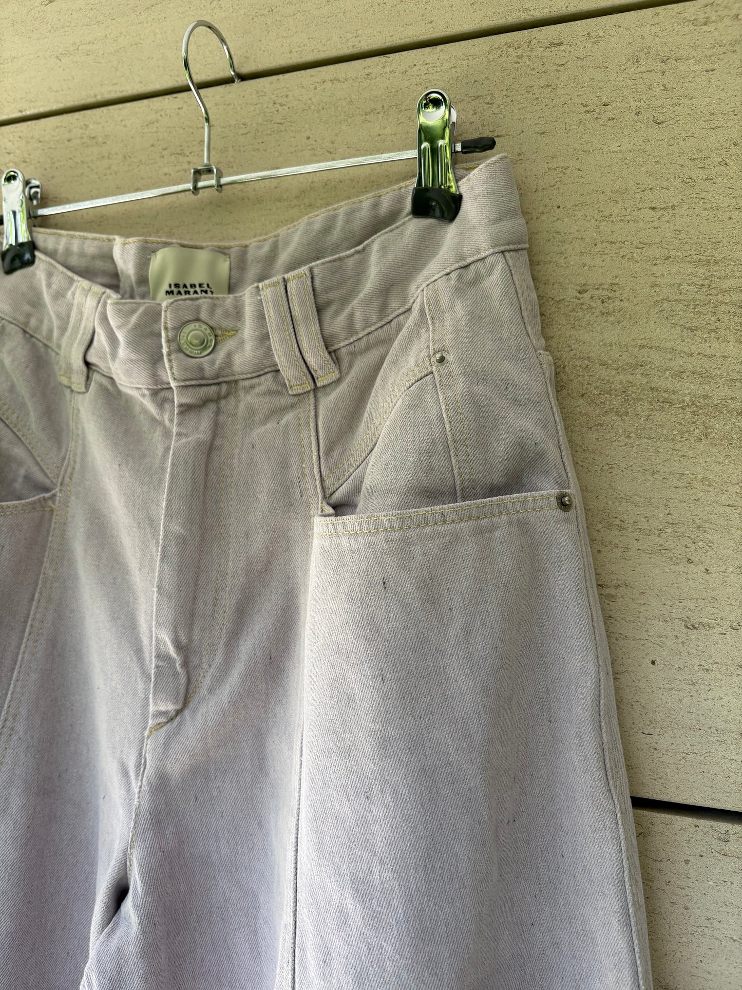 ISABEL MARANT. Denim recto malva claro. T 36