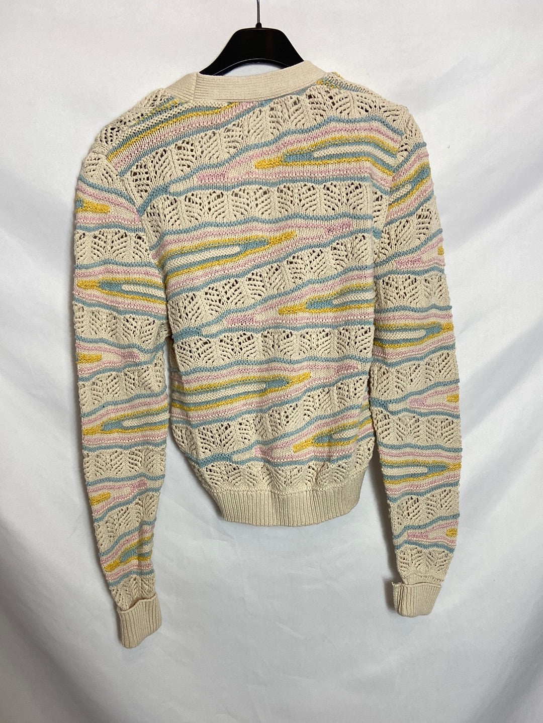 ZARA. Chaqueta punto beige T.S