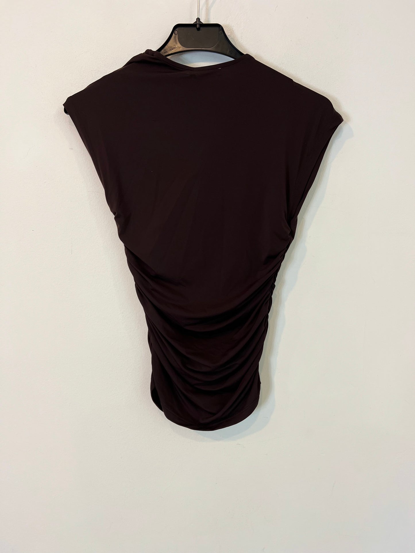 ZARA. Brown gathered lycra Ts