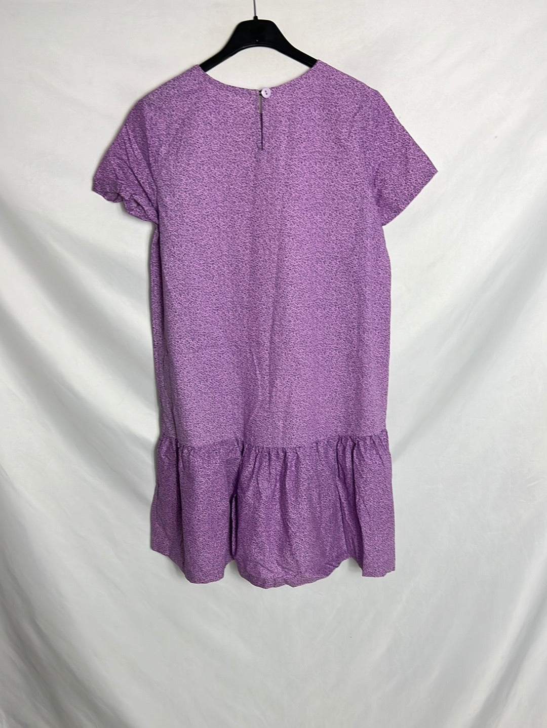 OTHERS. Short purple floral dress. TS/M