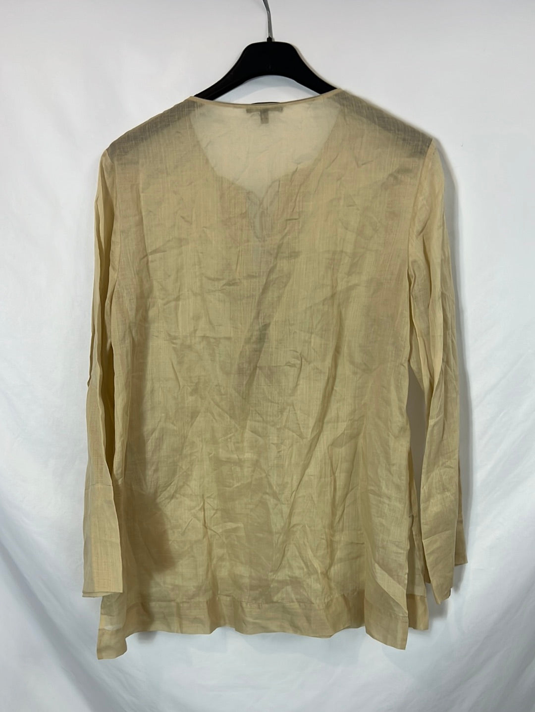 MASSIMO DUTTI. Blusa ramio beige lazada. T S