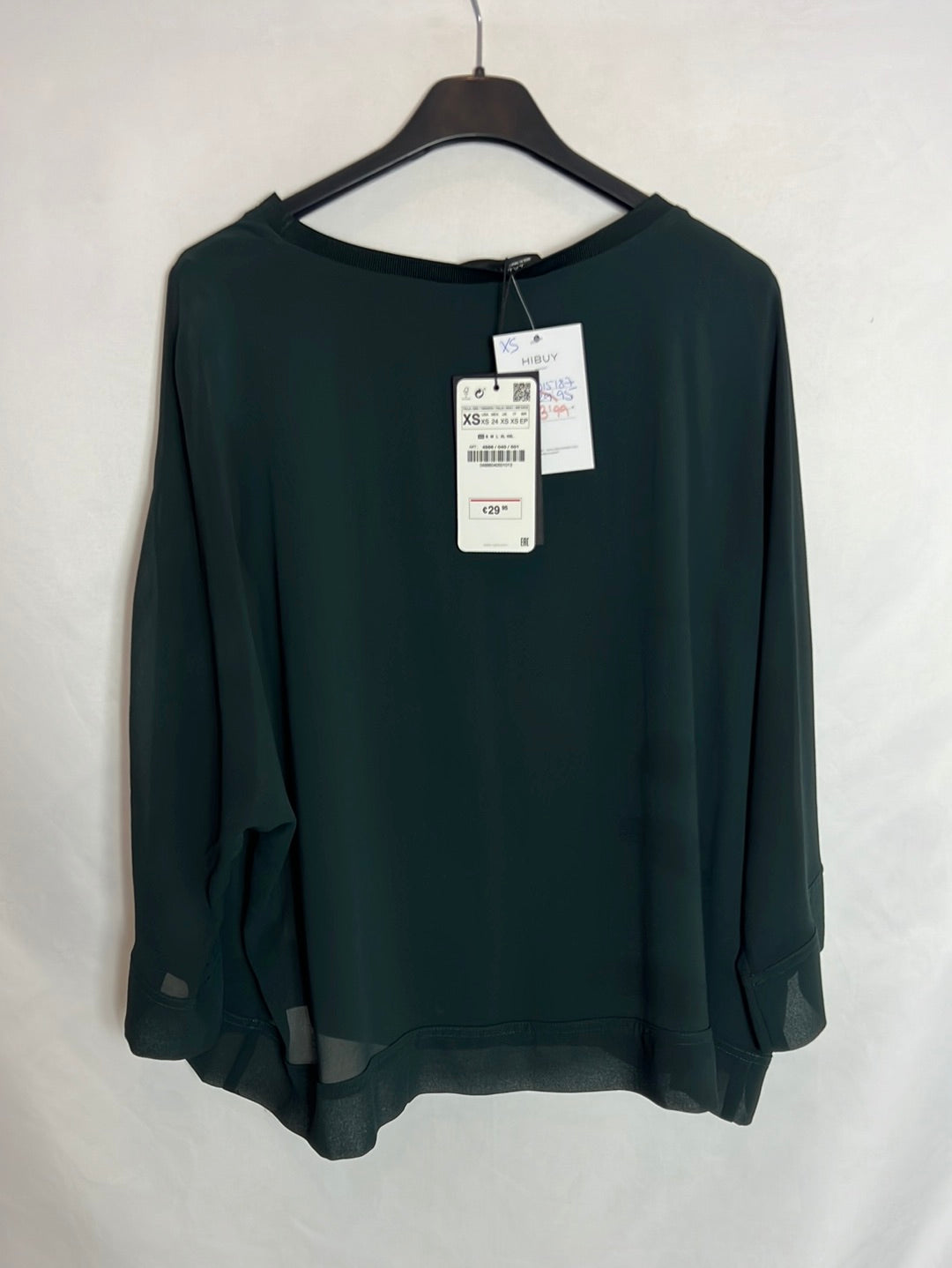 ZARA. Flowy green top. Size XS