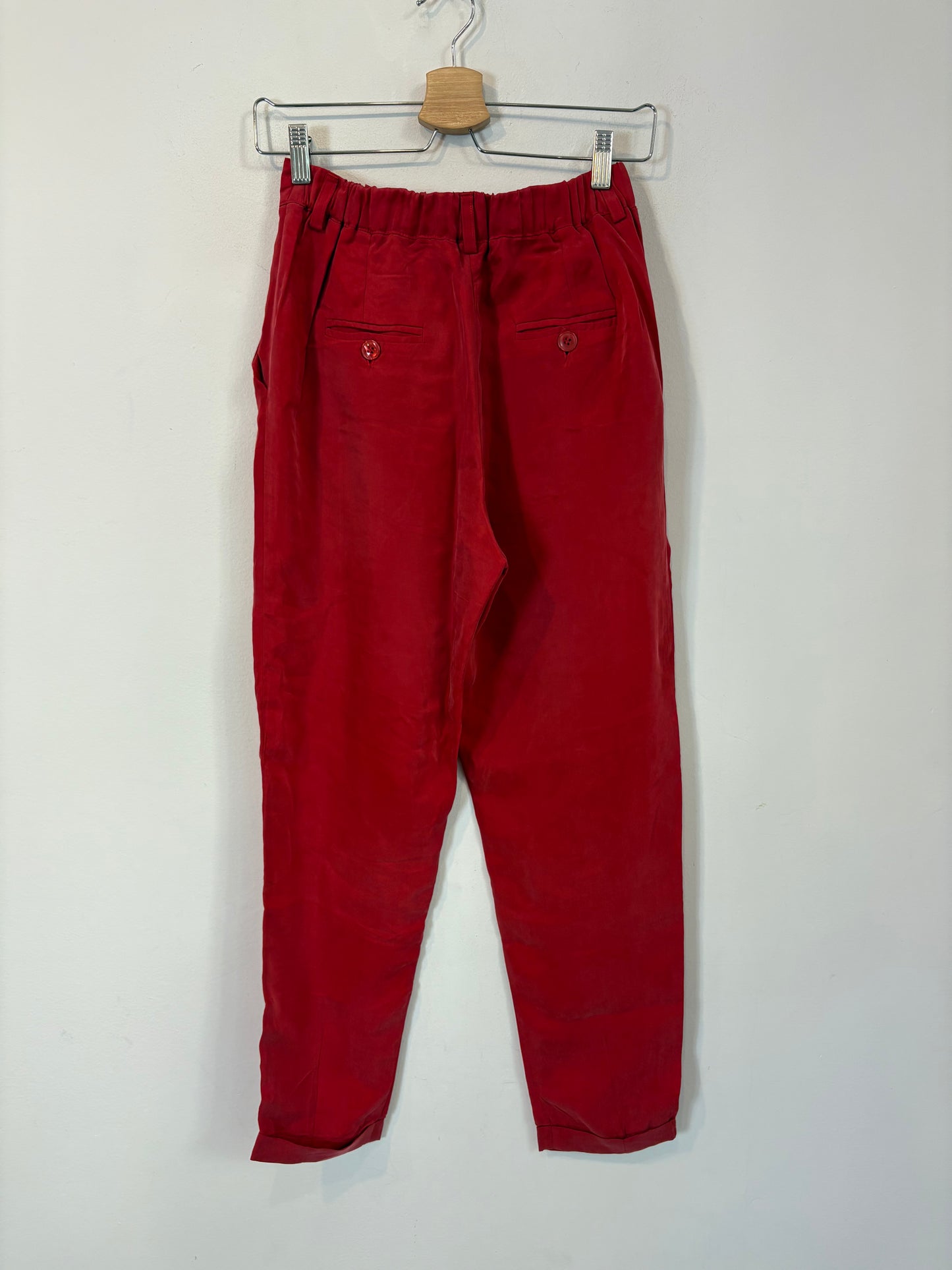 MARZI GENESI. Pantalón rojo fluido pinzas