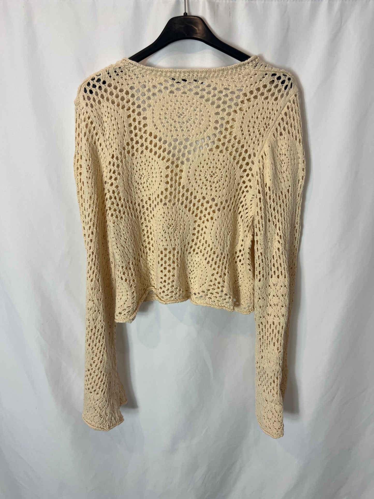 ZARA. Top calado beige. T S