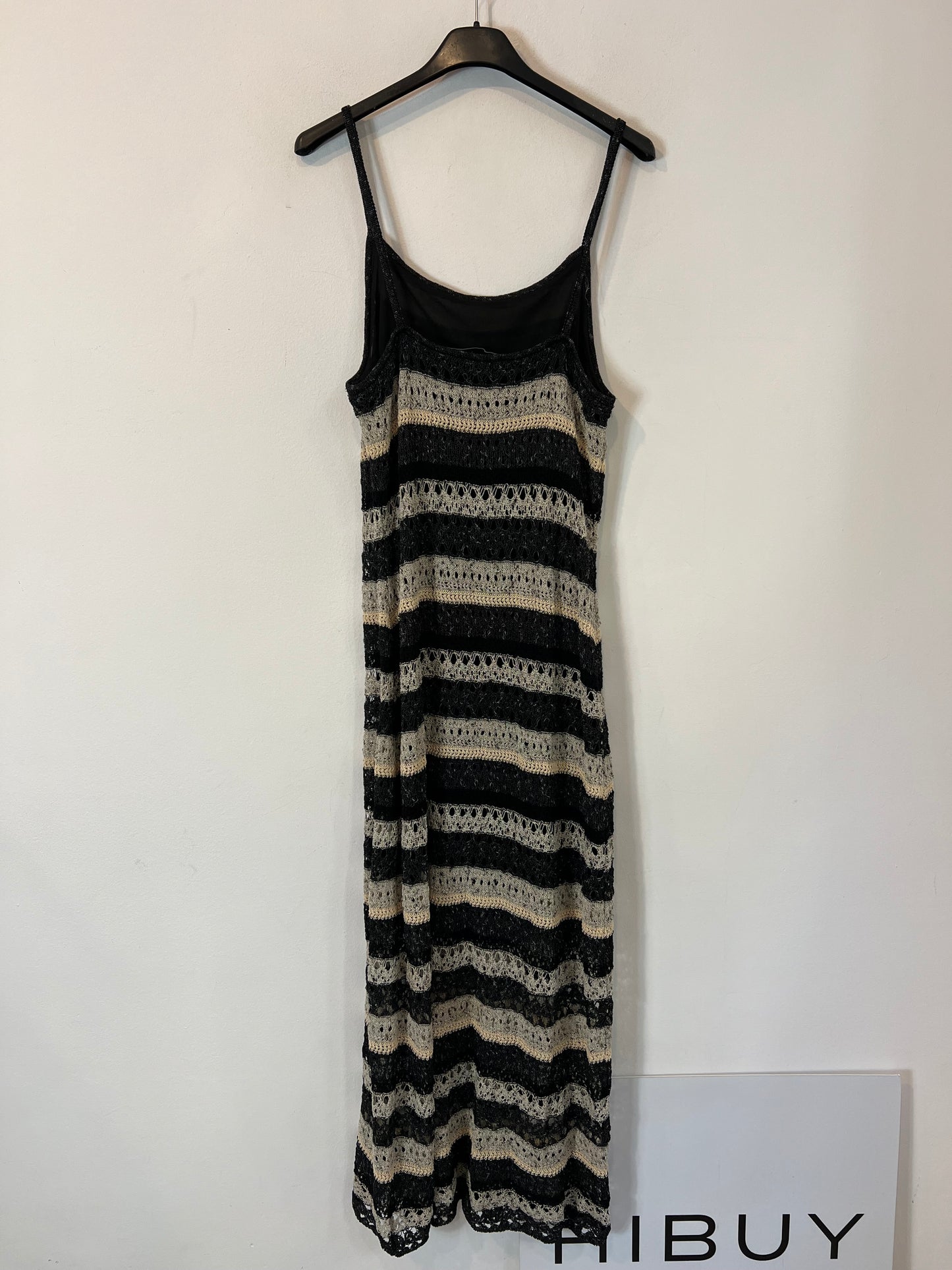 ZARA.vestido largo croché T.s