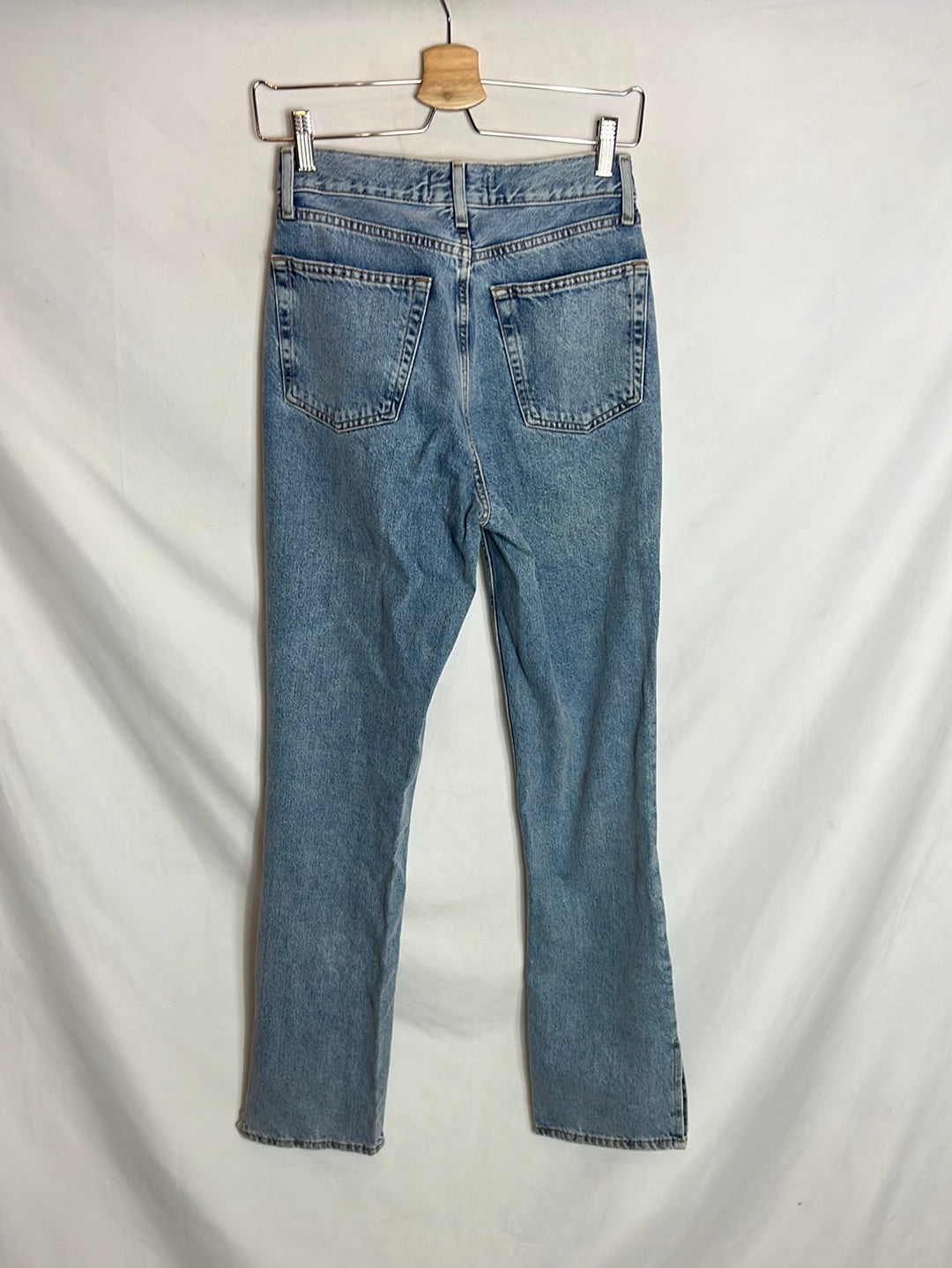 PRIMARK. Button-down denim with tights. Size 34