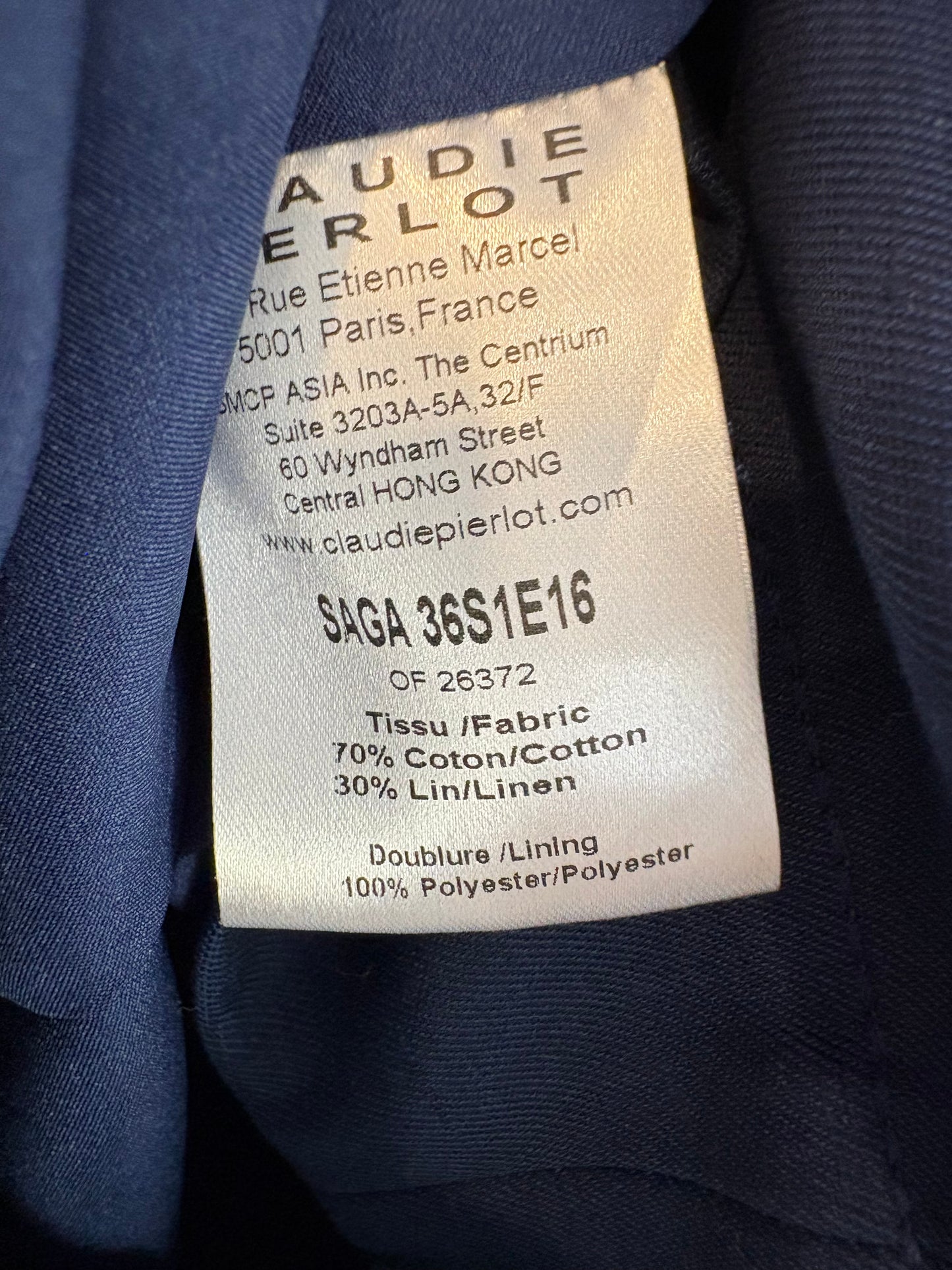 CLAUDIE PIERLOT. Blusa cuadros bolsillos mezcla. T 38